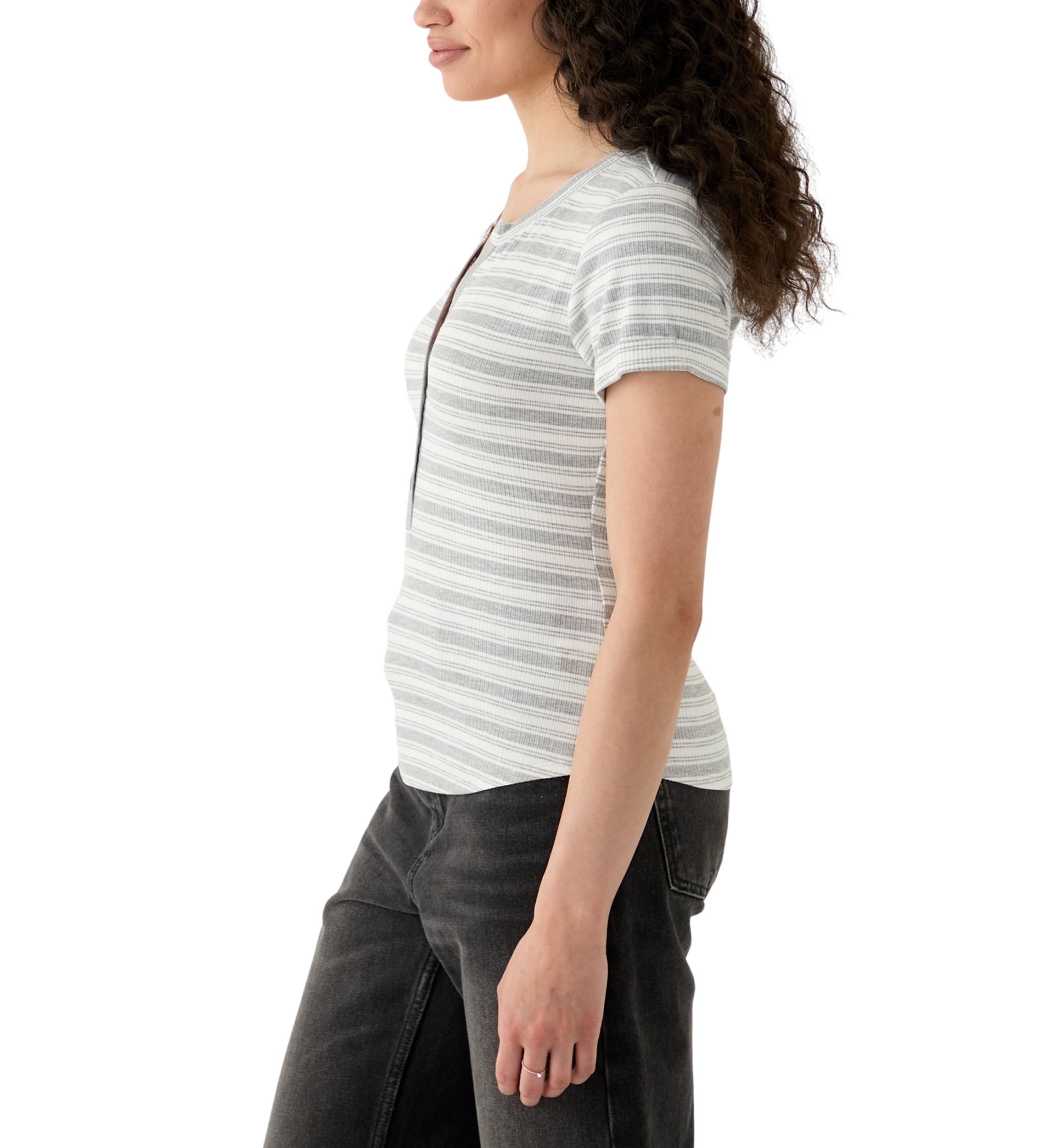Womens Front Button T-Shirt