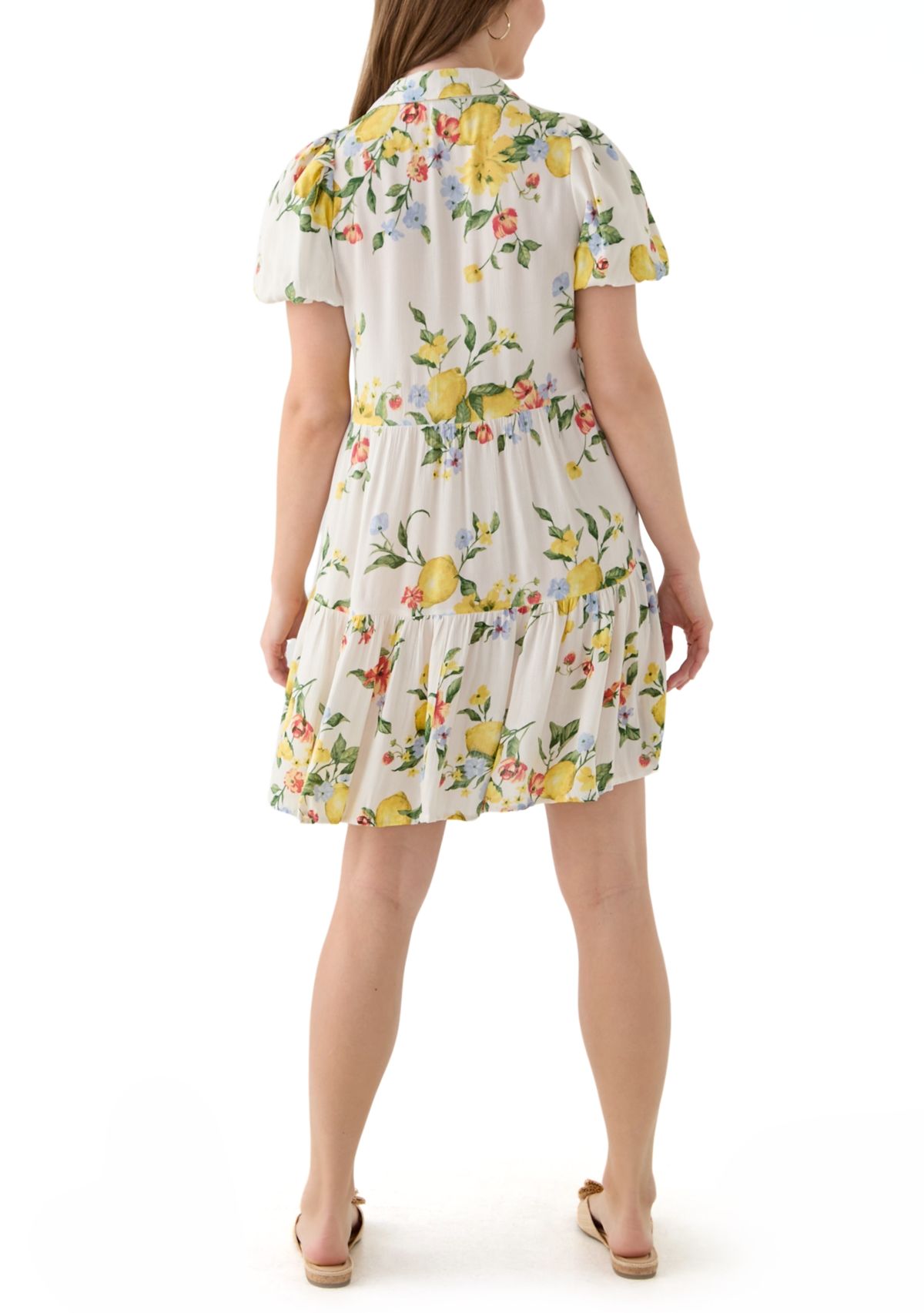 Womens Mini Tiered Shirtdress