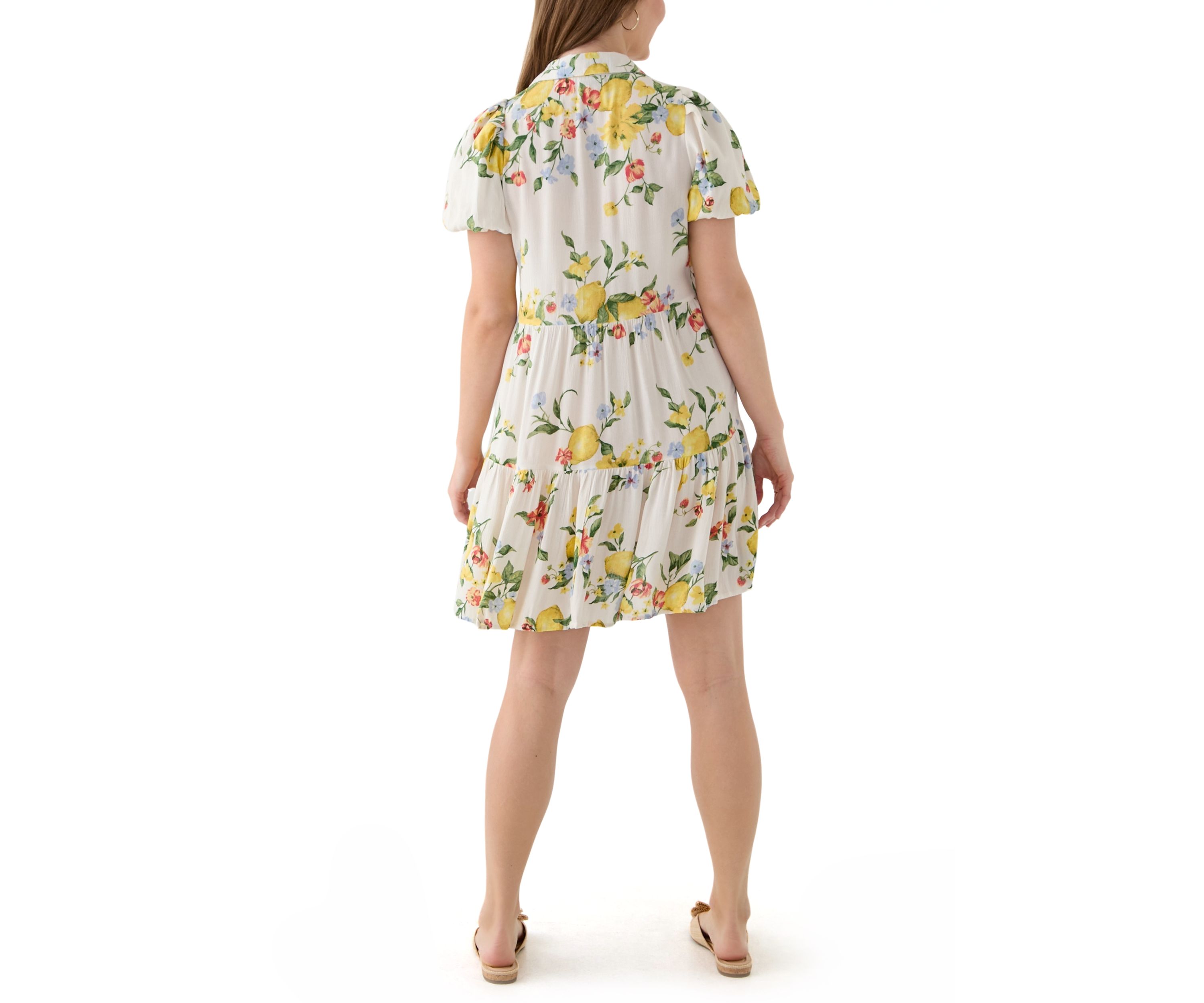 Womens Mini Tiered Shirtdress
