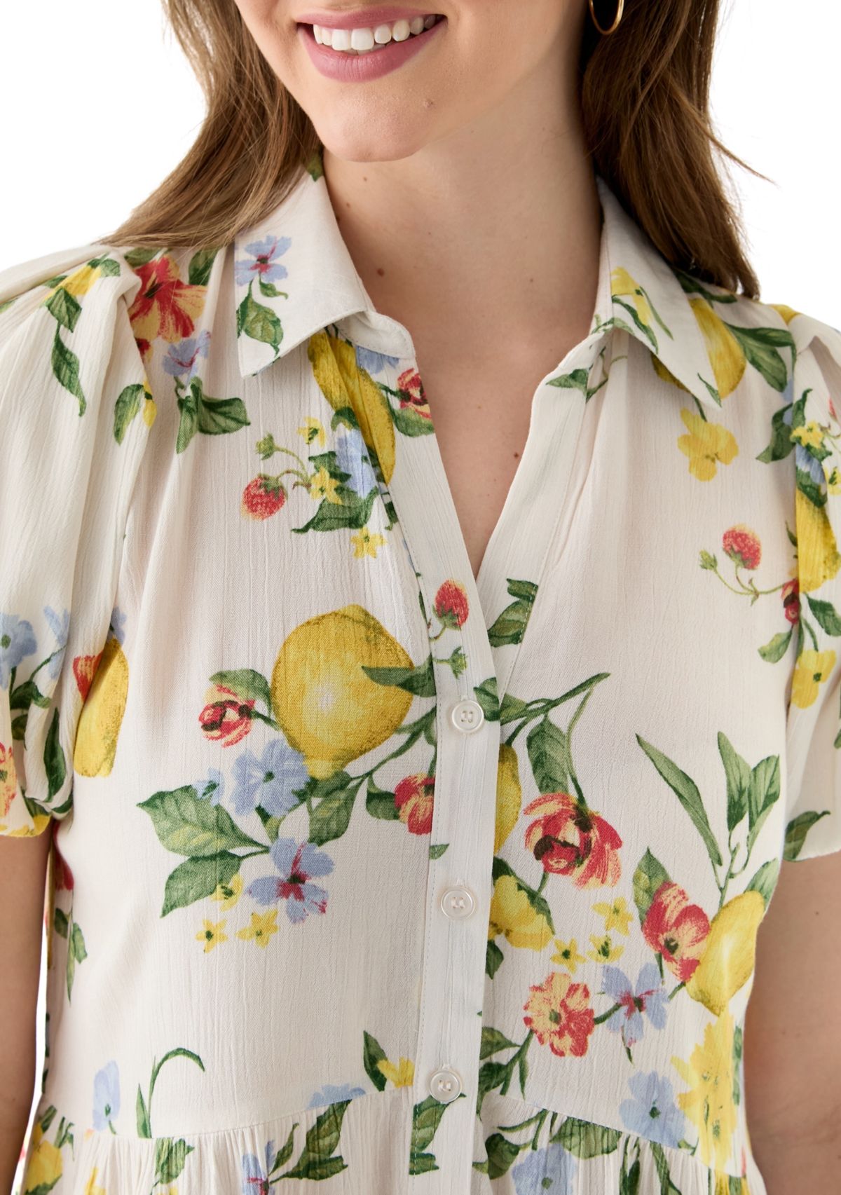 Womens Mini Tiered Shirtdress