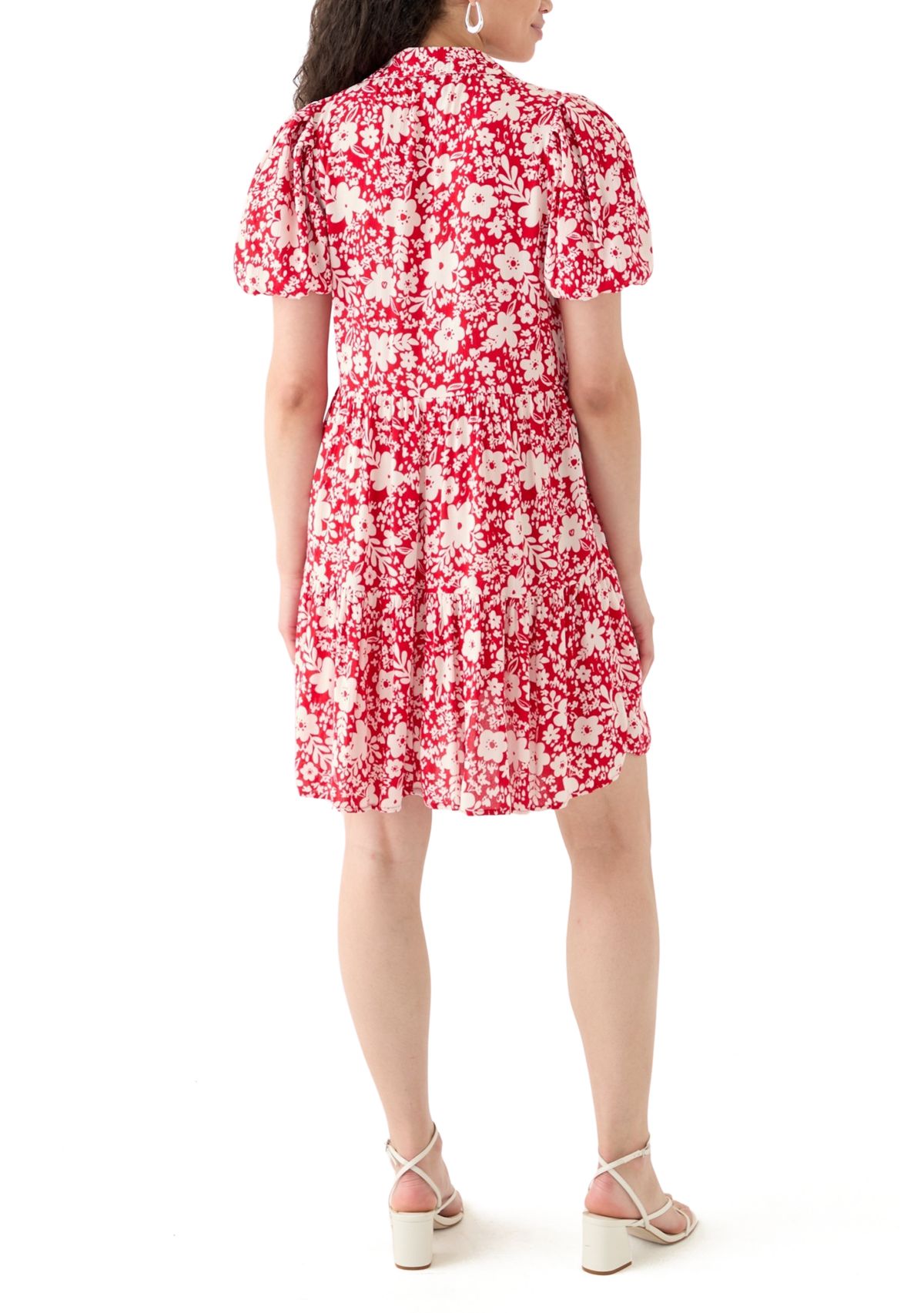Womens Mini Tiered Shirtdress