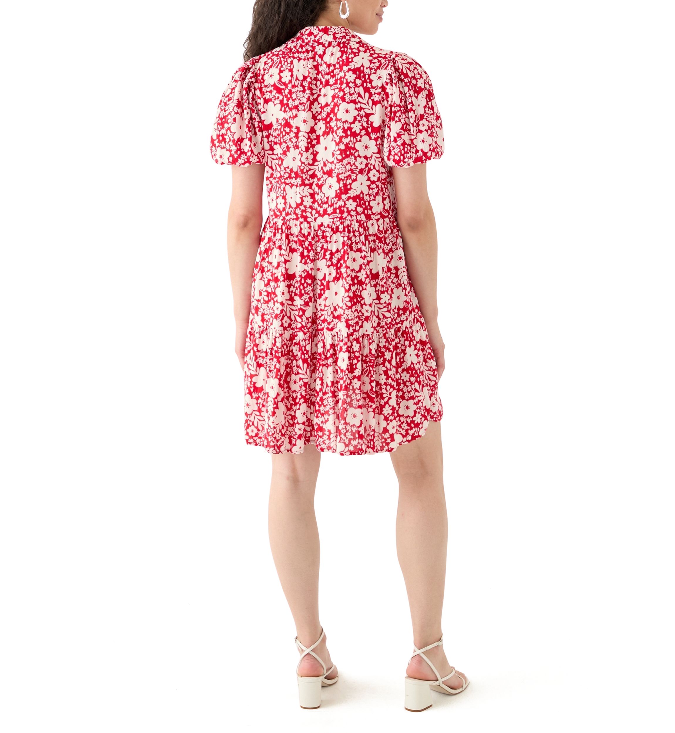 Womens Mini Tiered Shirtdress
