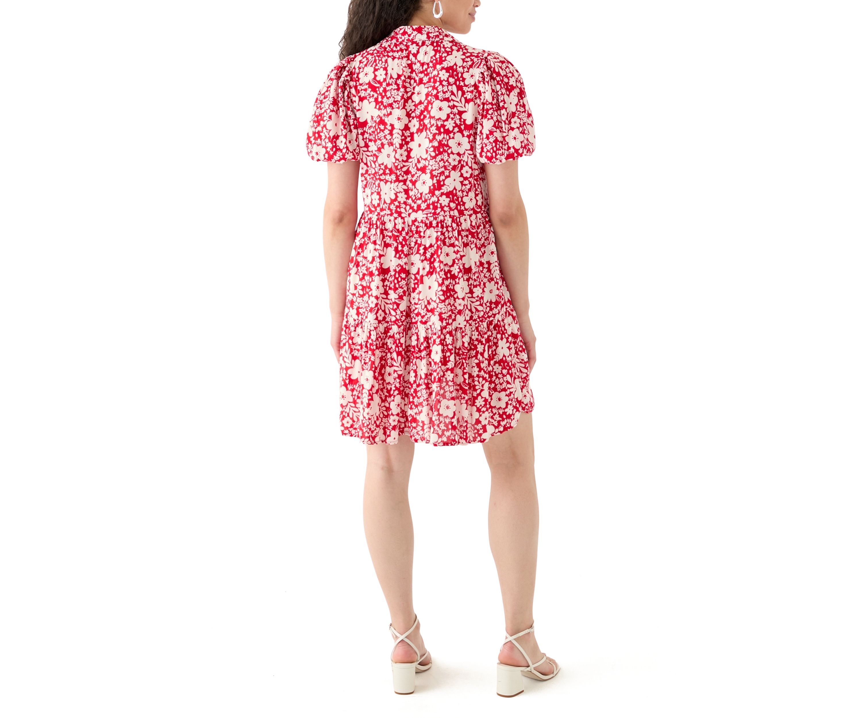 Womens Mini Tiered Shirtdress