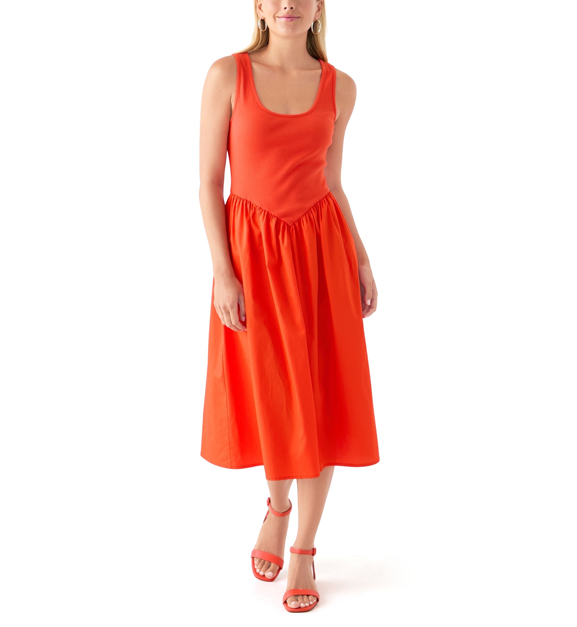 Oak & Trellis Women's Drop Waist Midi Dress | Belk