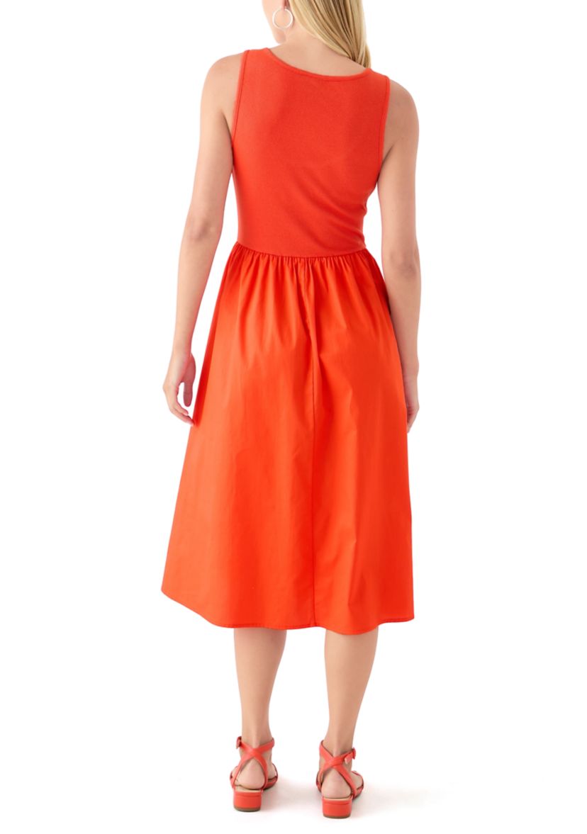 Womens Drop Waist Midi Dress