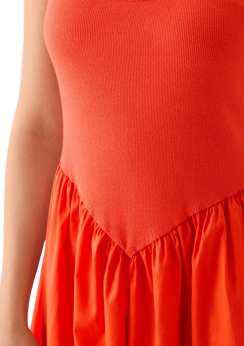 Womens Drop Waist Midi Dress