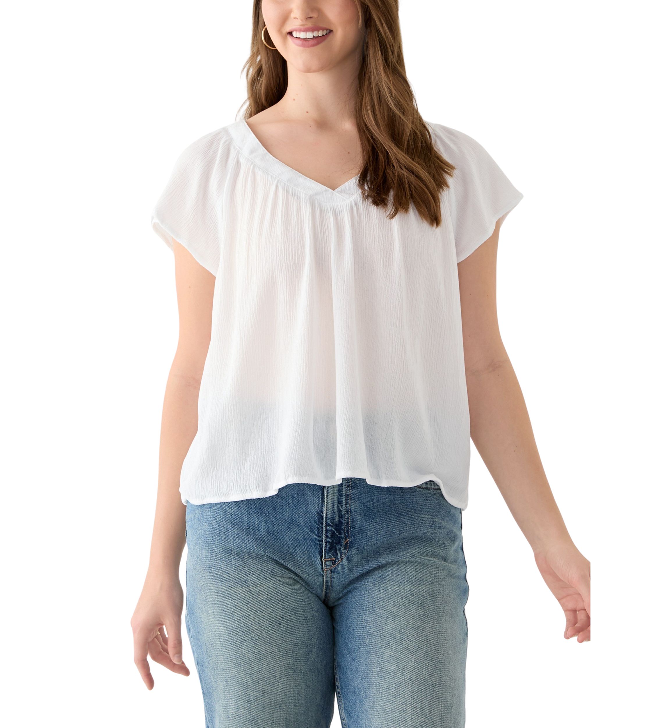 Womens Flutter Sleeve Blouse