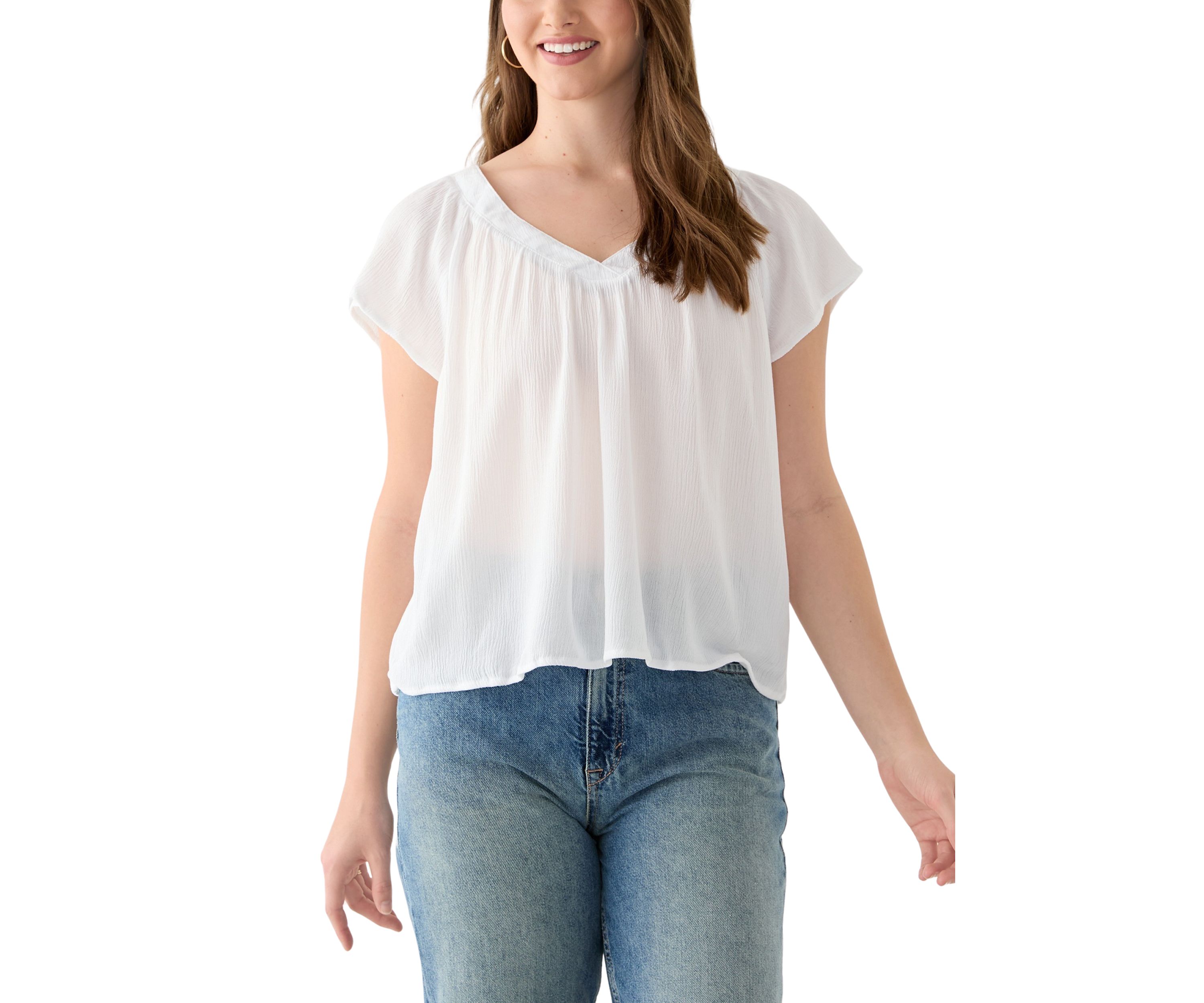 Womens Flutter Sleeve Blouse