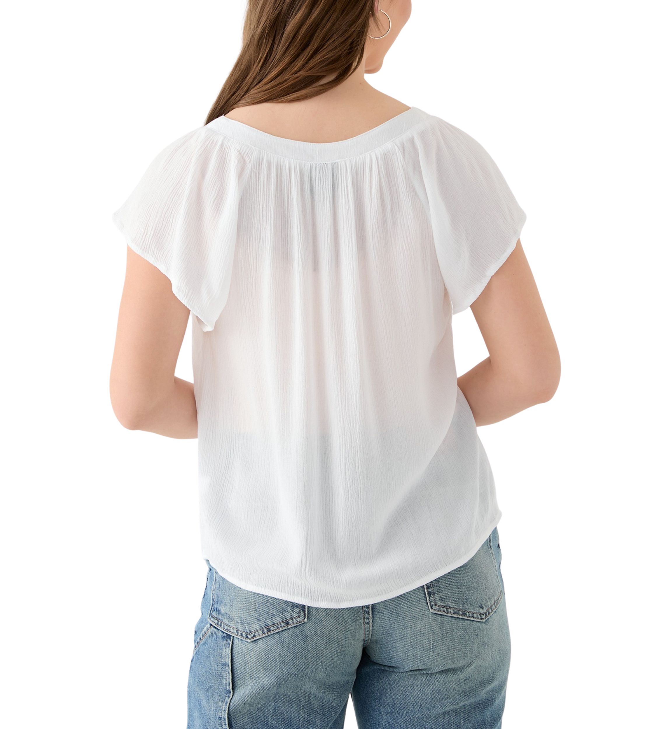 Womens Flutter Sleeve Blouse