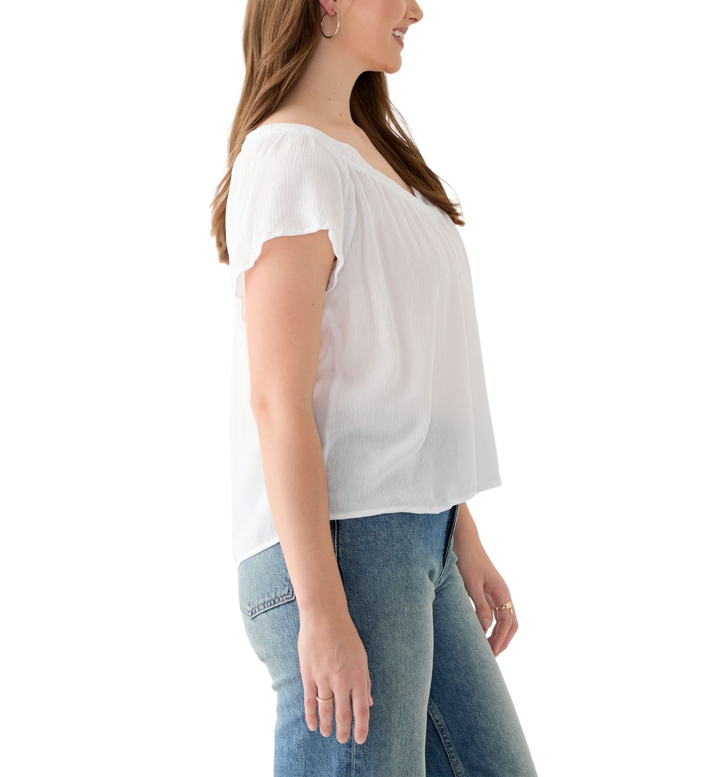 Womens Flutter Sleeve Blouse