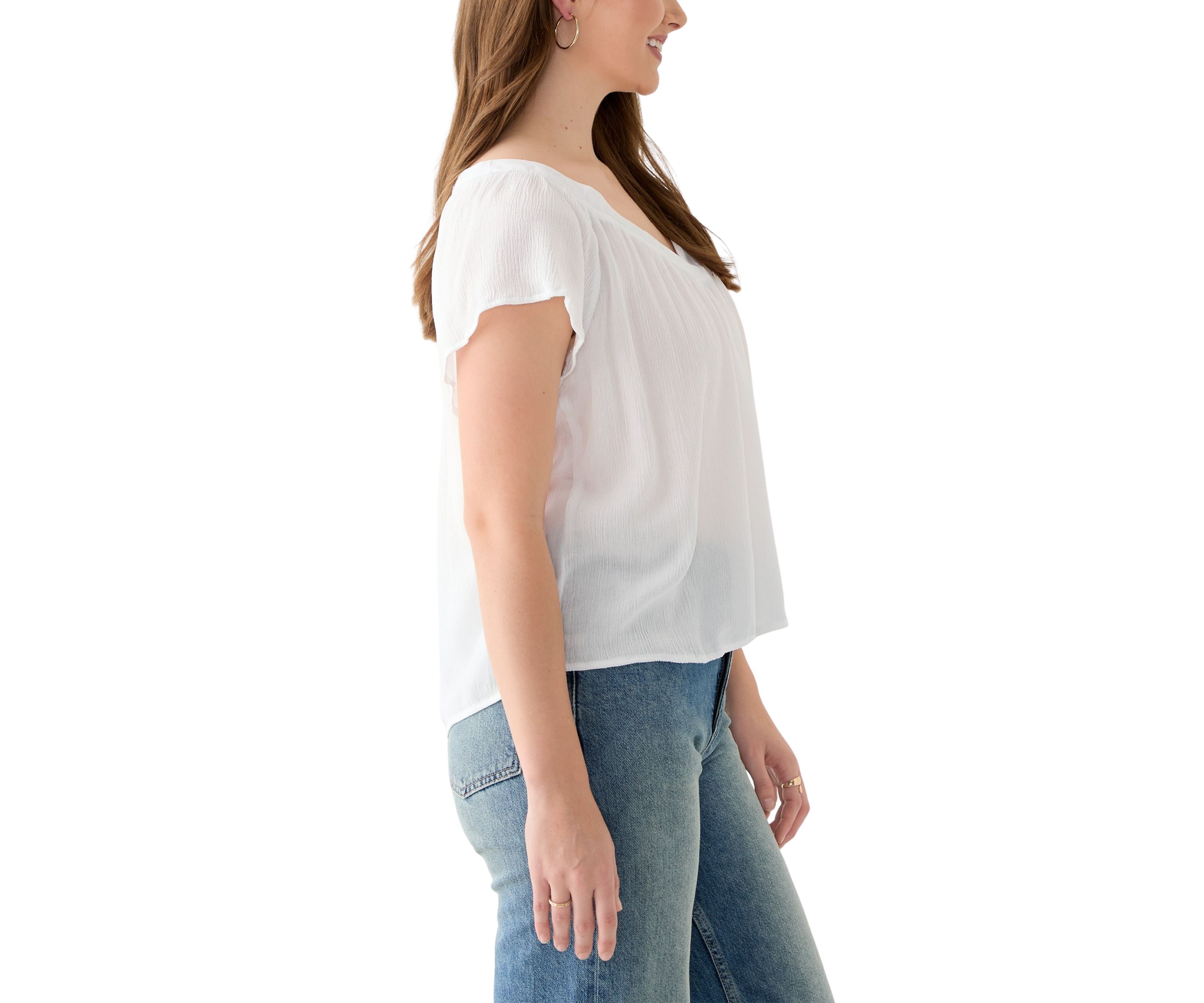 Womens Flutter Sleeve Blouse