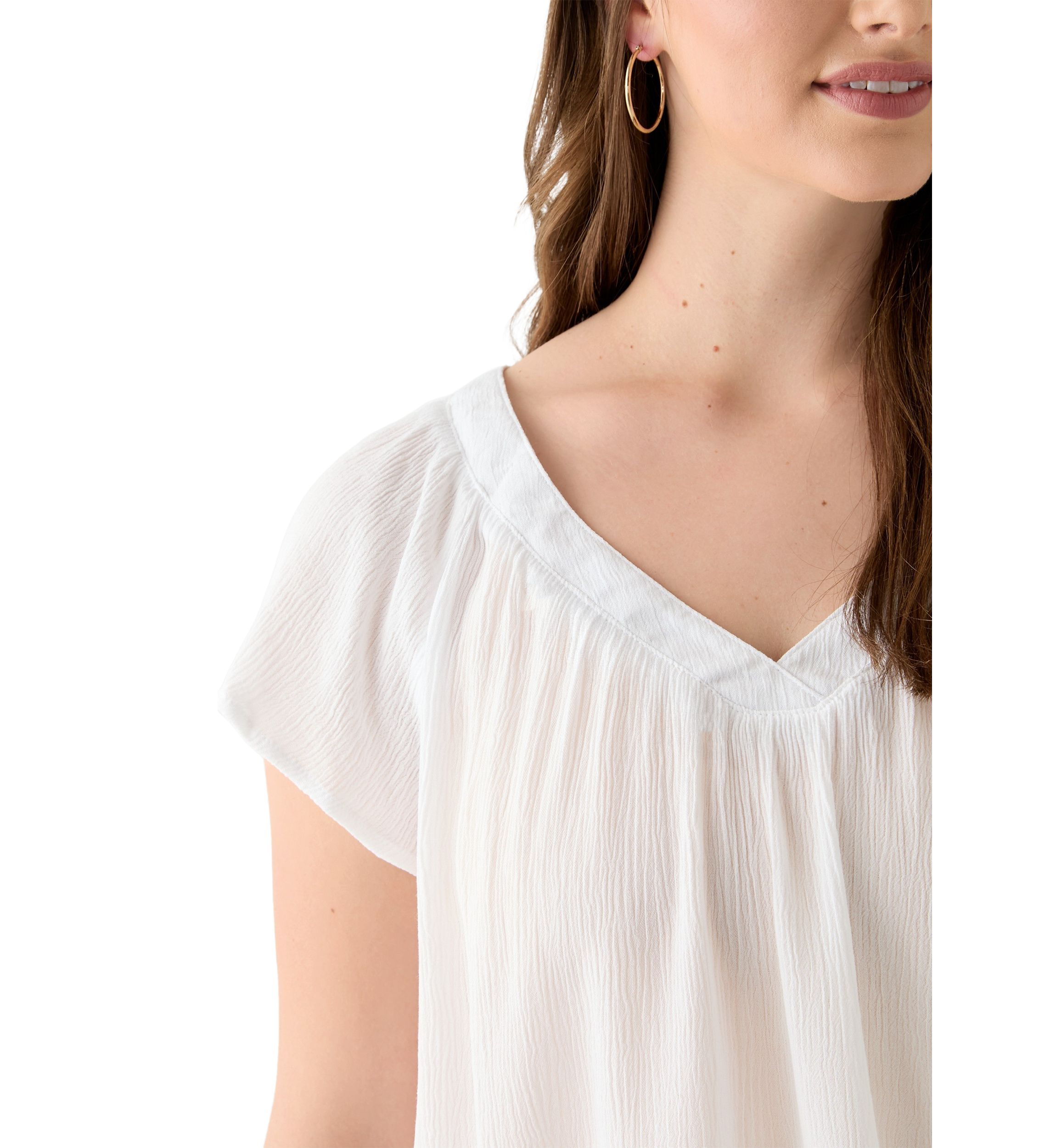 Womens Flutter Sleeve Blouse