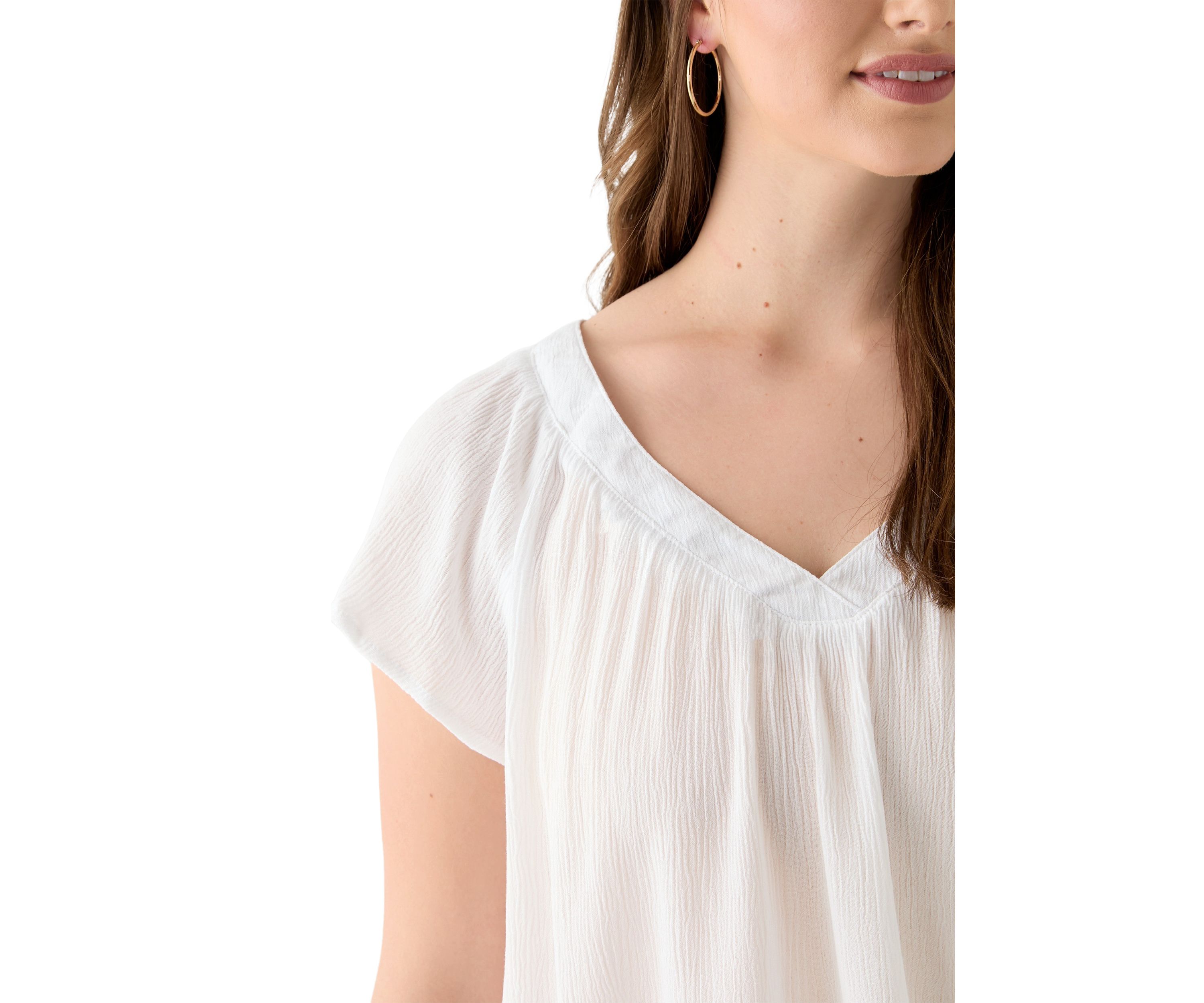 Womens Flutter Sleeve Blouse