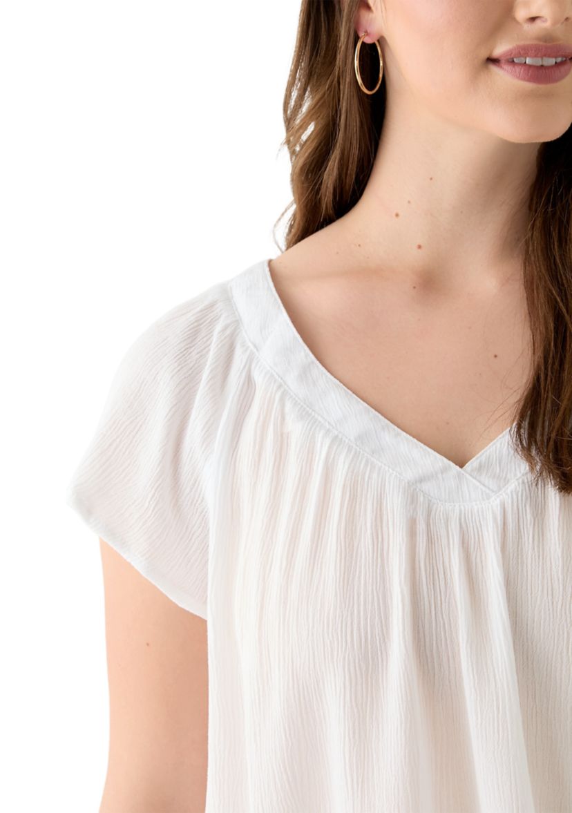 Womens Flutter Sleeve Blouse