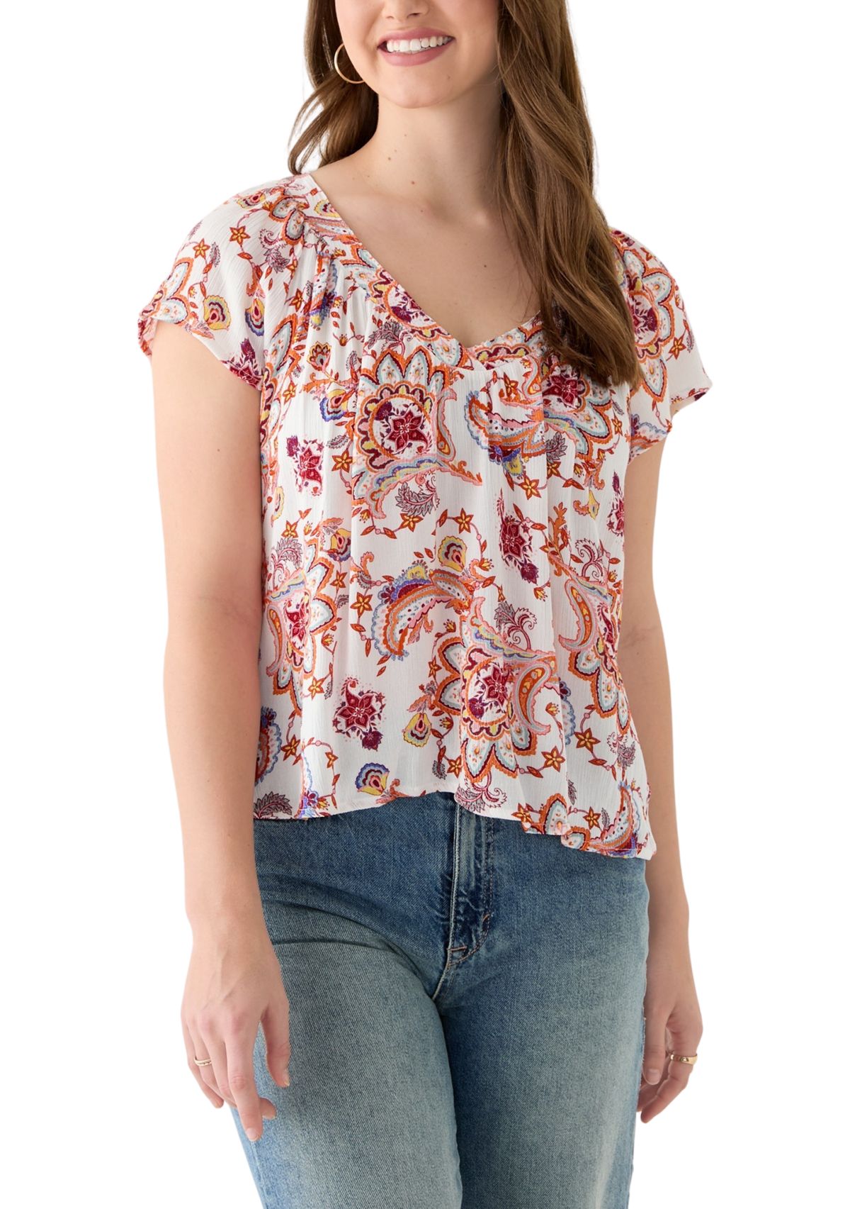Womens Flutter Sleeve Blouse
