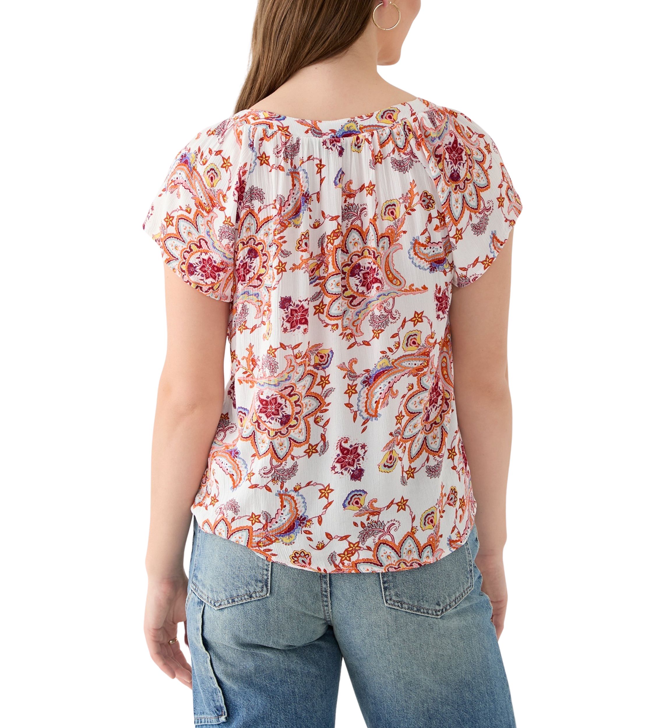 Womens Flutter Sleeve Blouse