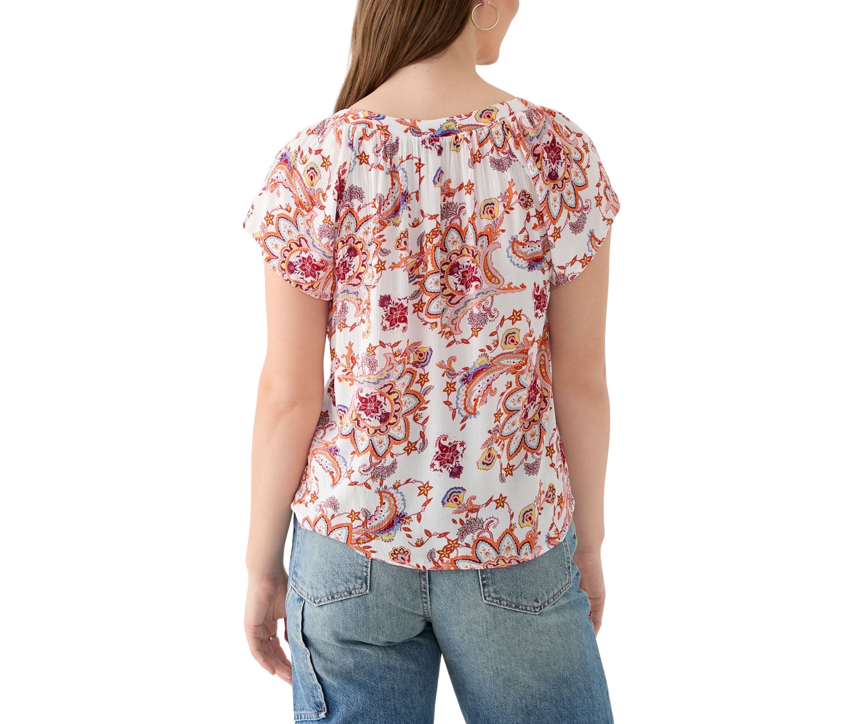 Womens Flutter Sleeve Blouse