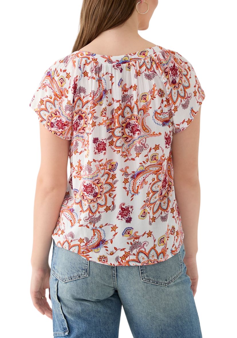 Womens Flutter Sleeve Blouse