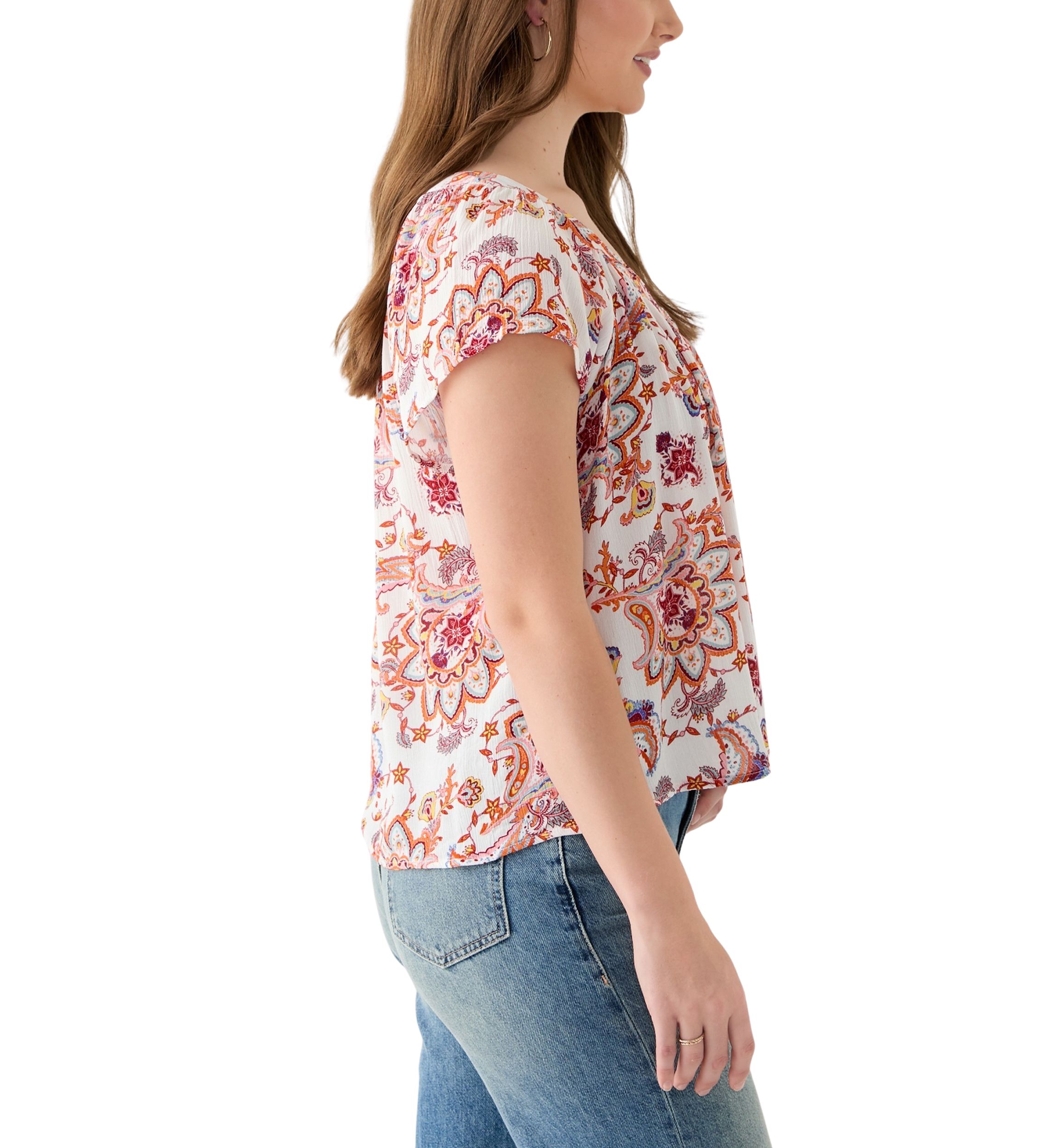 Womens Flutter Sleeve Blouse
