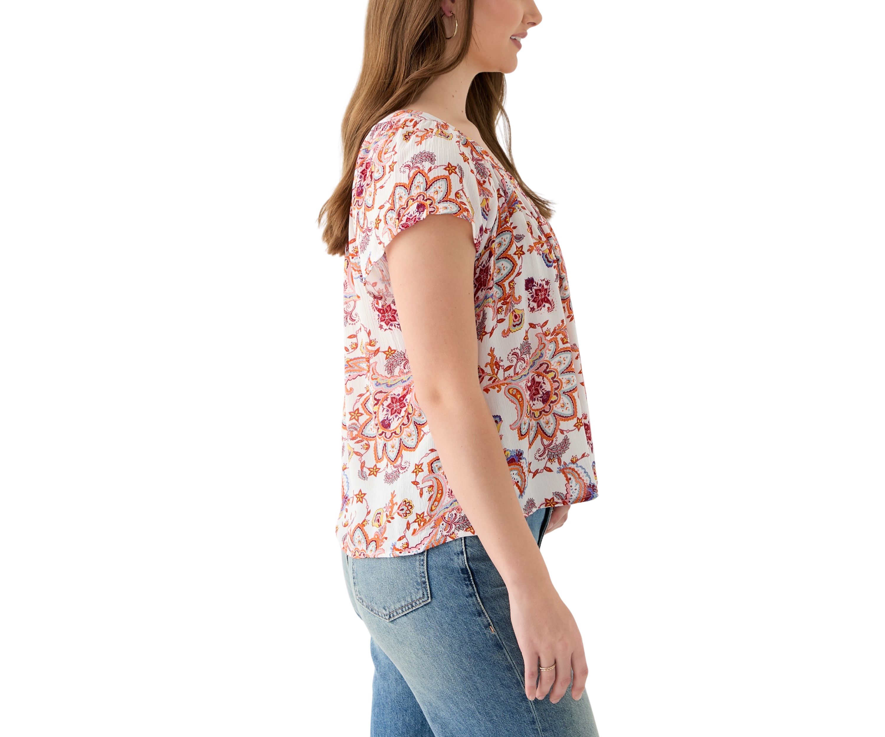 Womens Flutter Sleeve Blouse