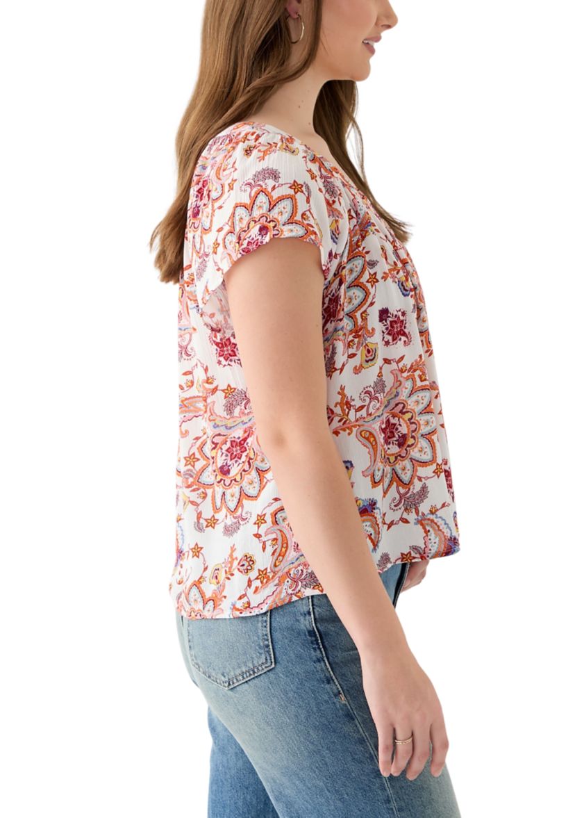 Womens Flutter Sleeve Blouse