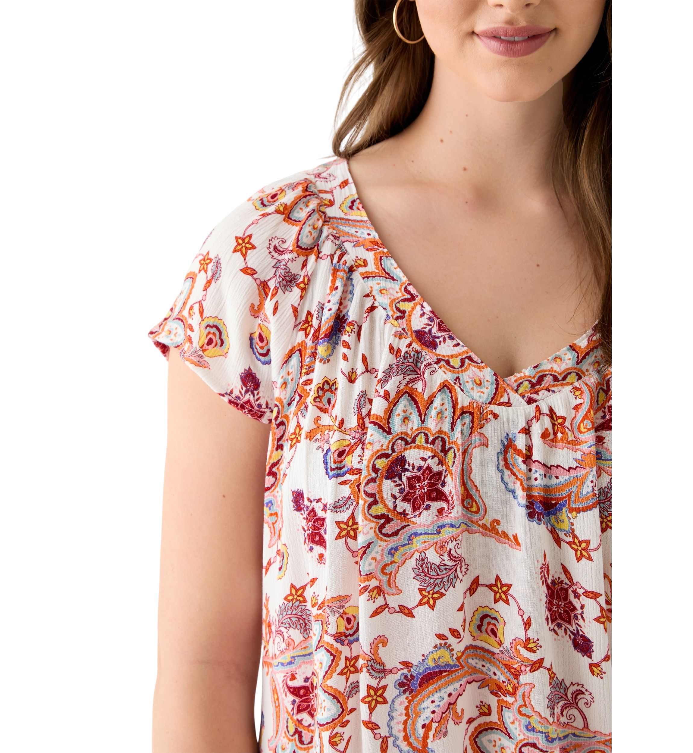 Womens Flutter Sleeve Blouse
