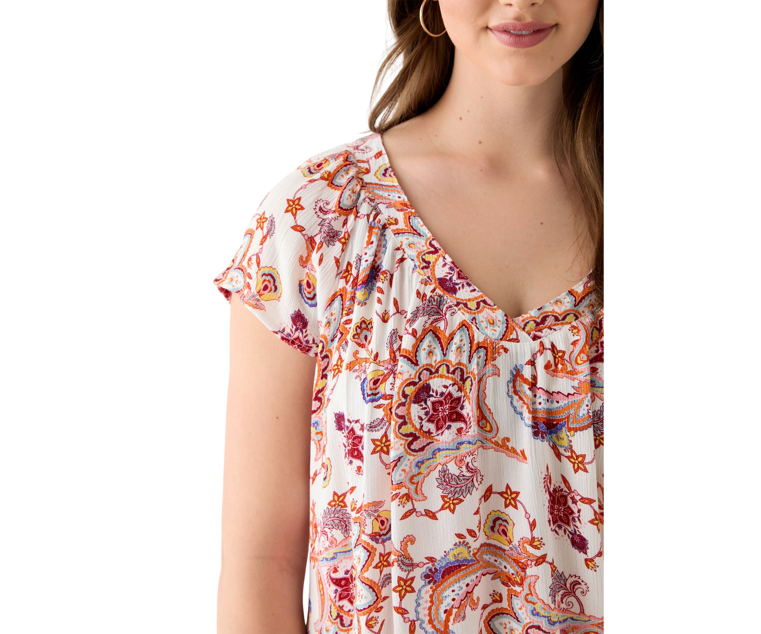 Womens Flutter Sleeve Blouse