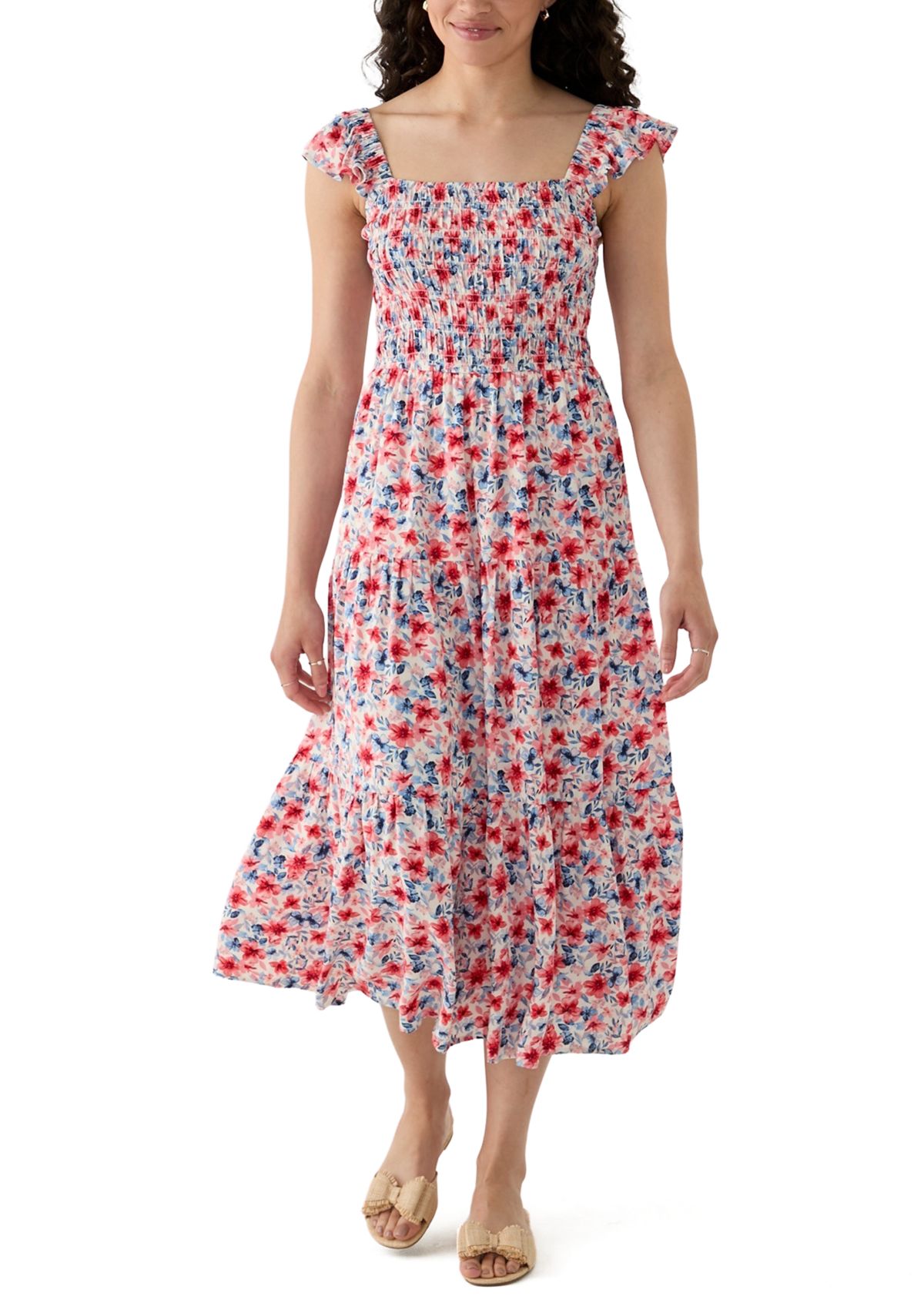 Womens Tiered Dress with Smocking