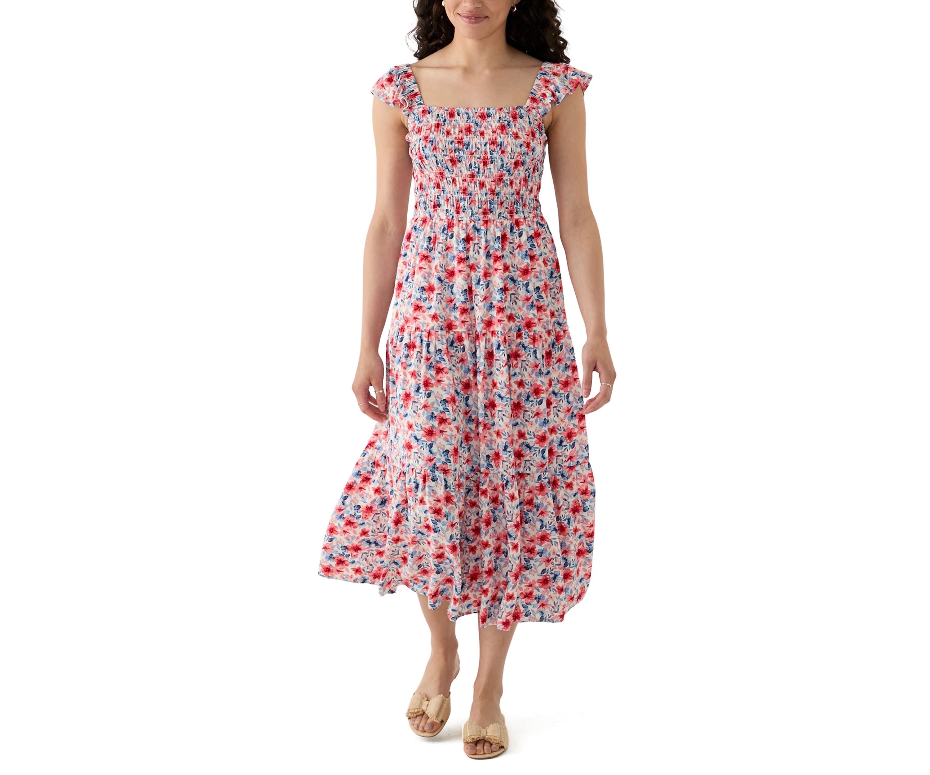 Womens Tiered Dress with Smocking