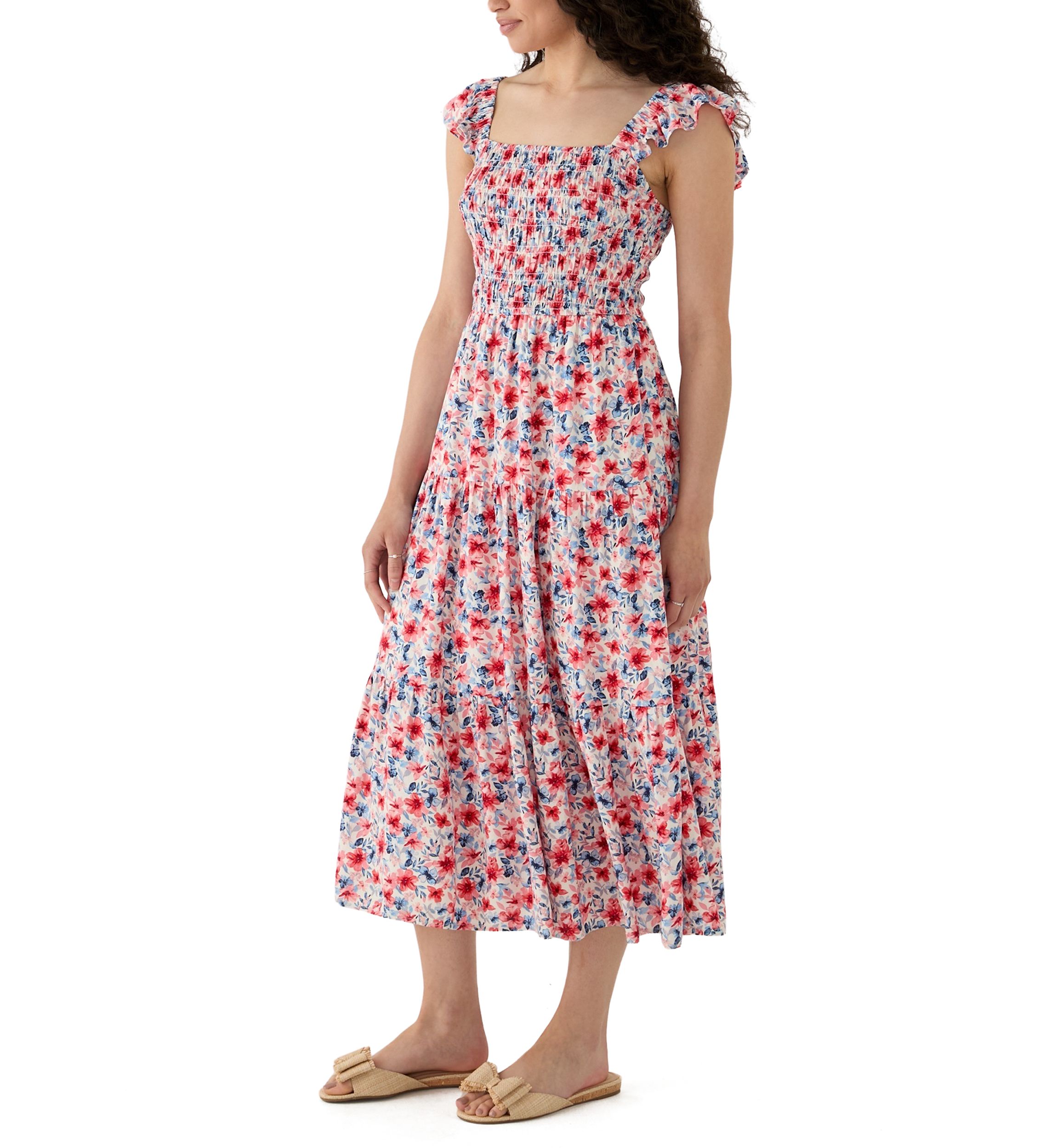 Womens Tiered Dress with Smocking