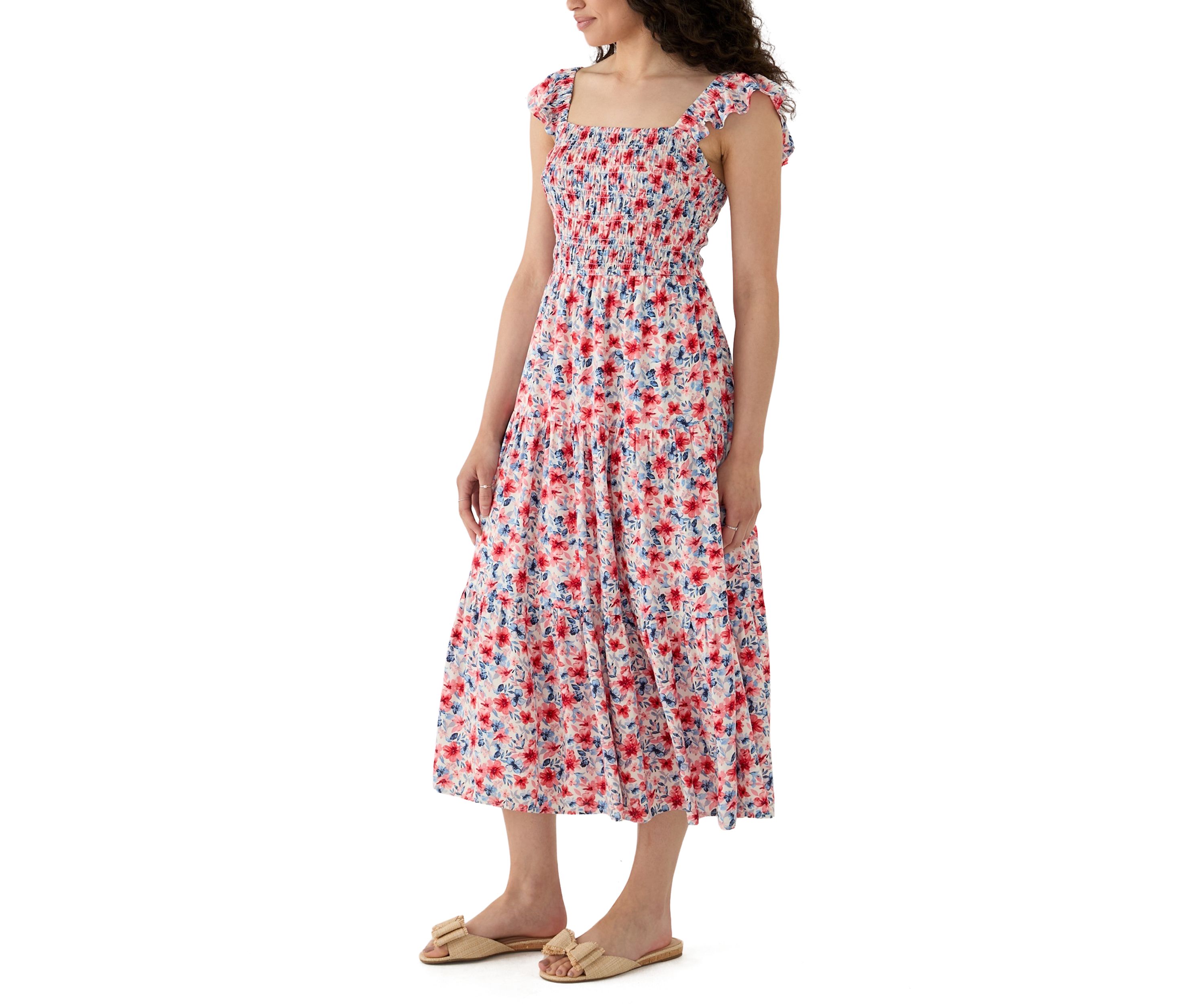 Womens Tiered Dress with Smocking