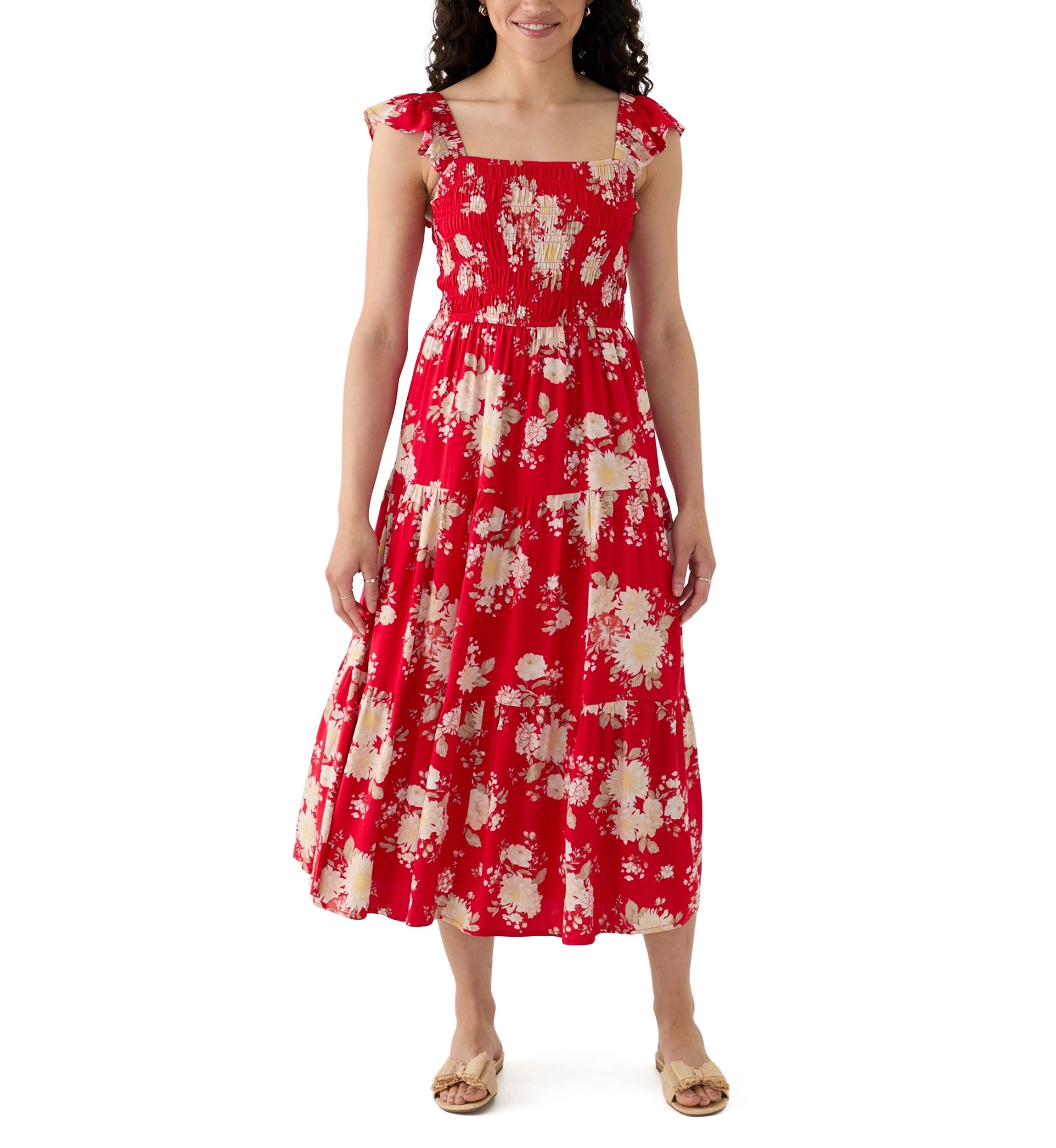Womens Tiered Dress with Smocking