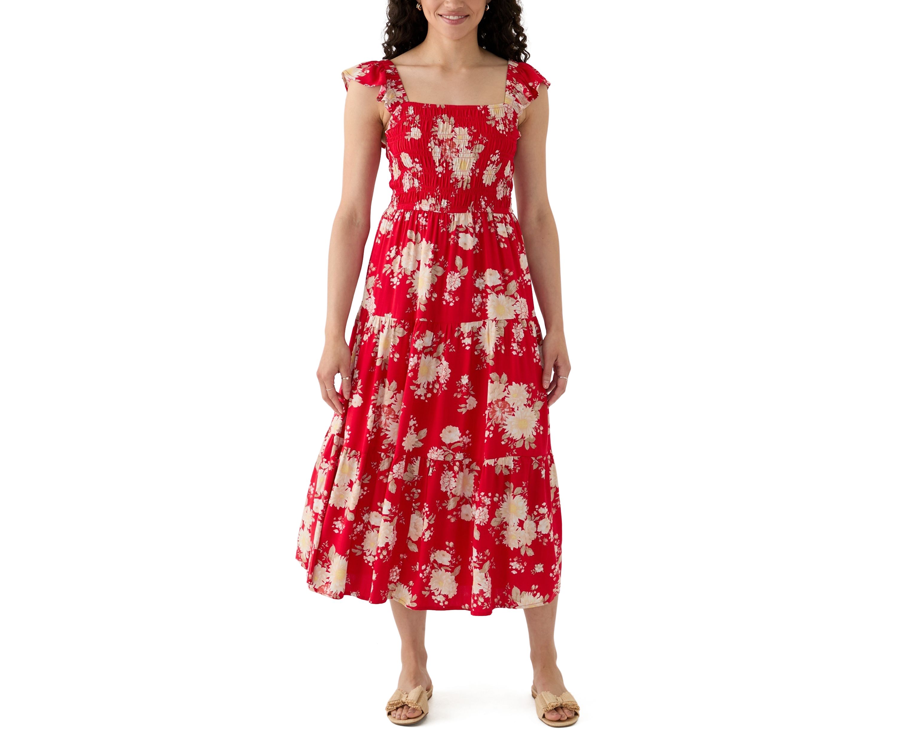 Womens Tiered Dress with Smocking