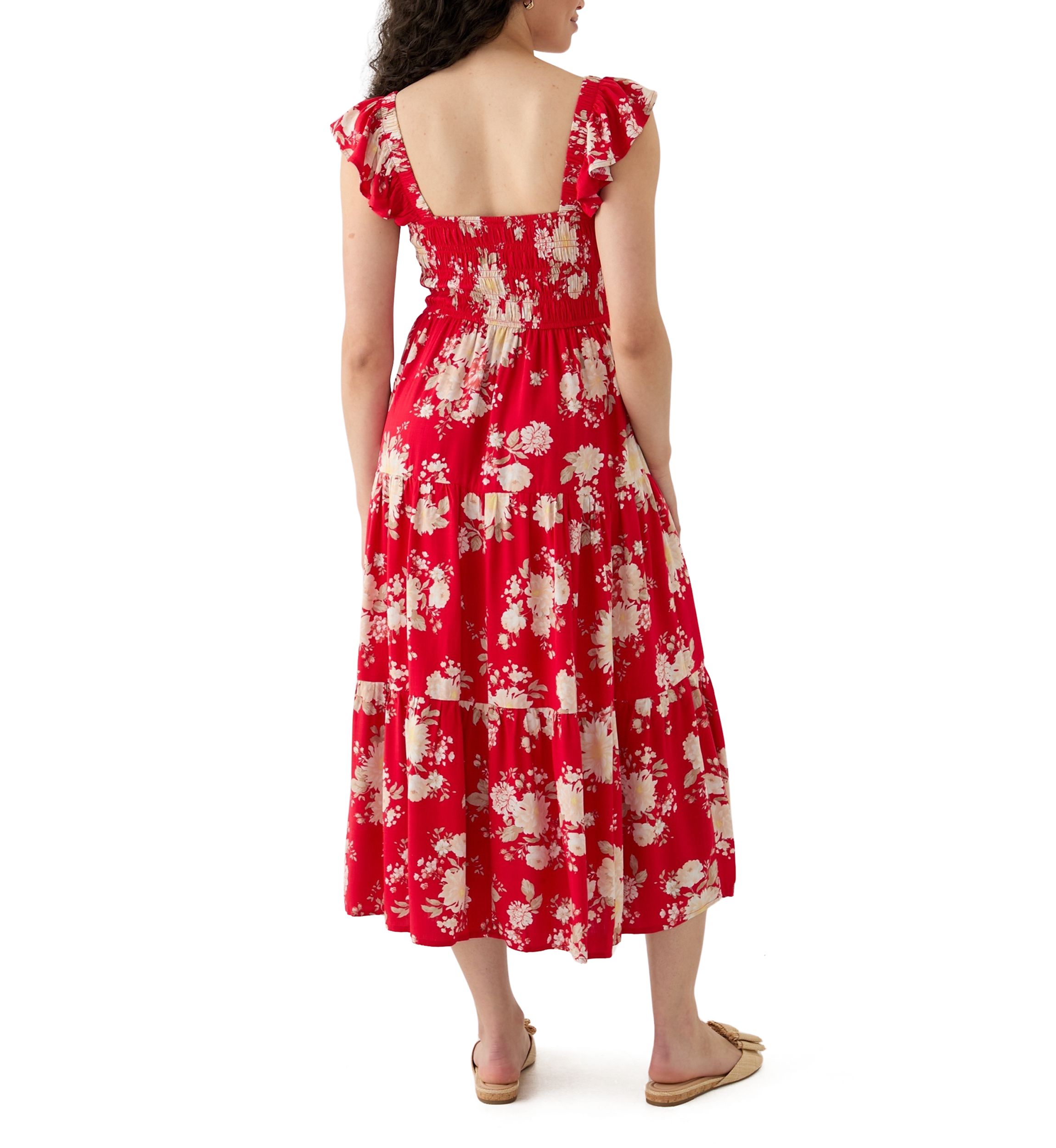 Womens Tiered Dress with Smocking