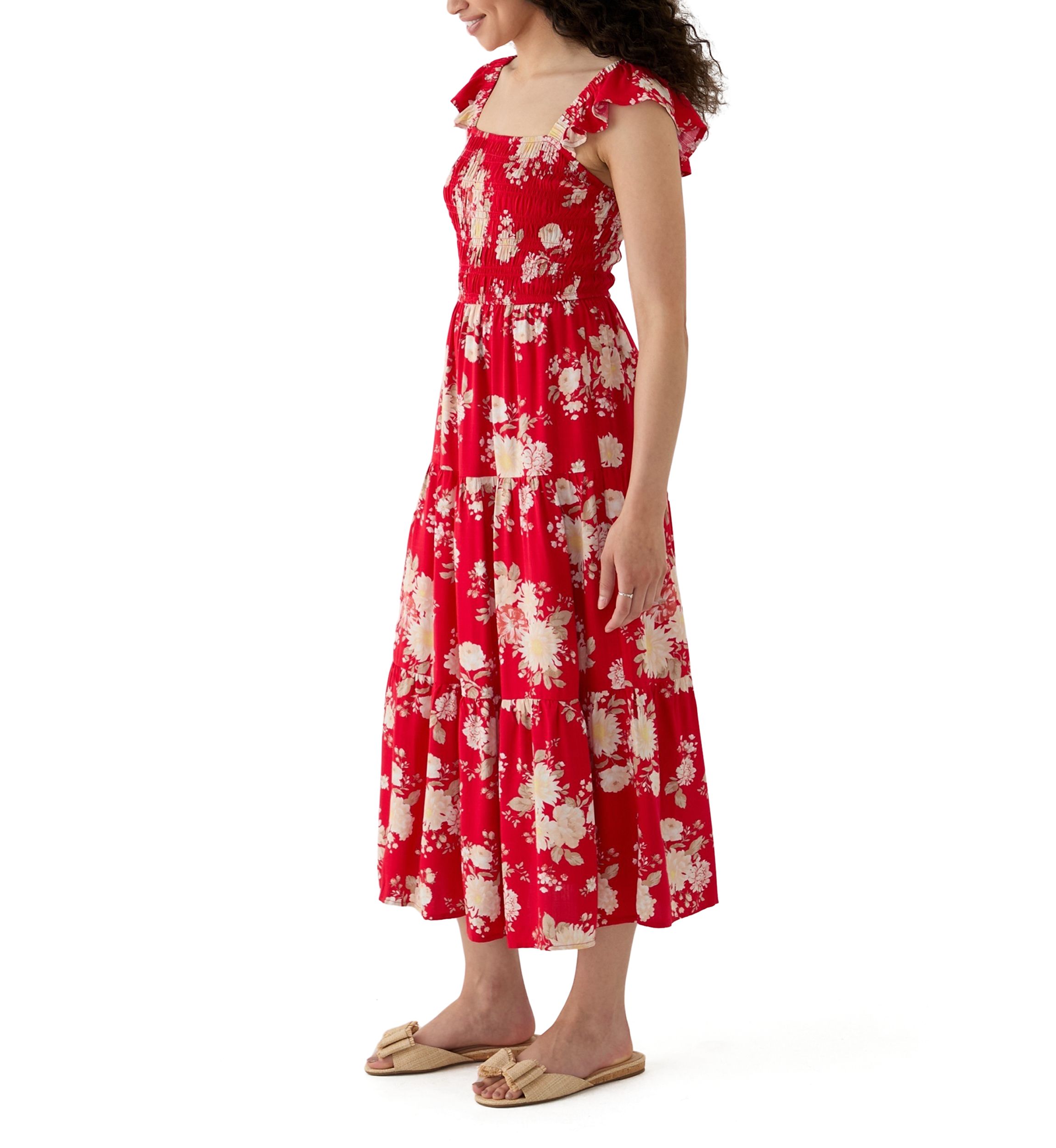 Womens Tiered Dress with Smocking