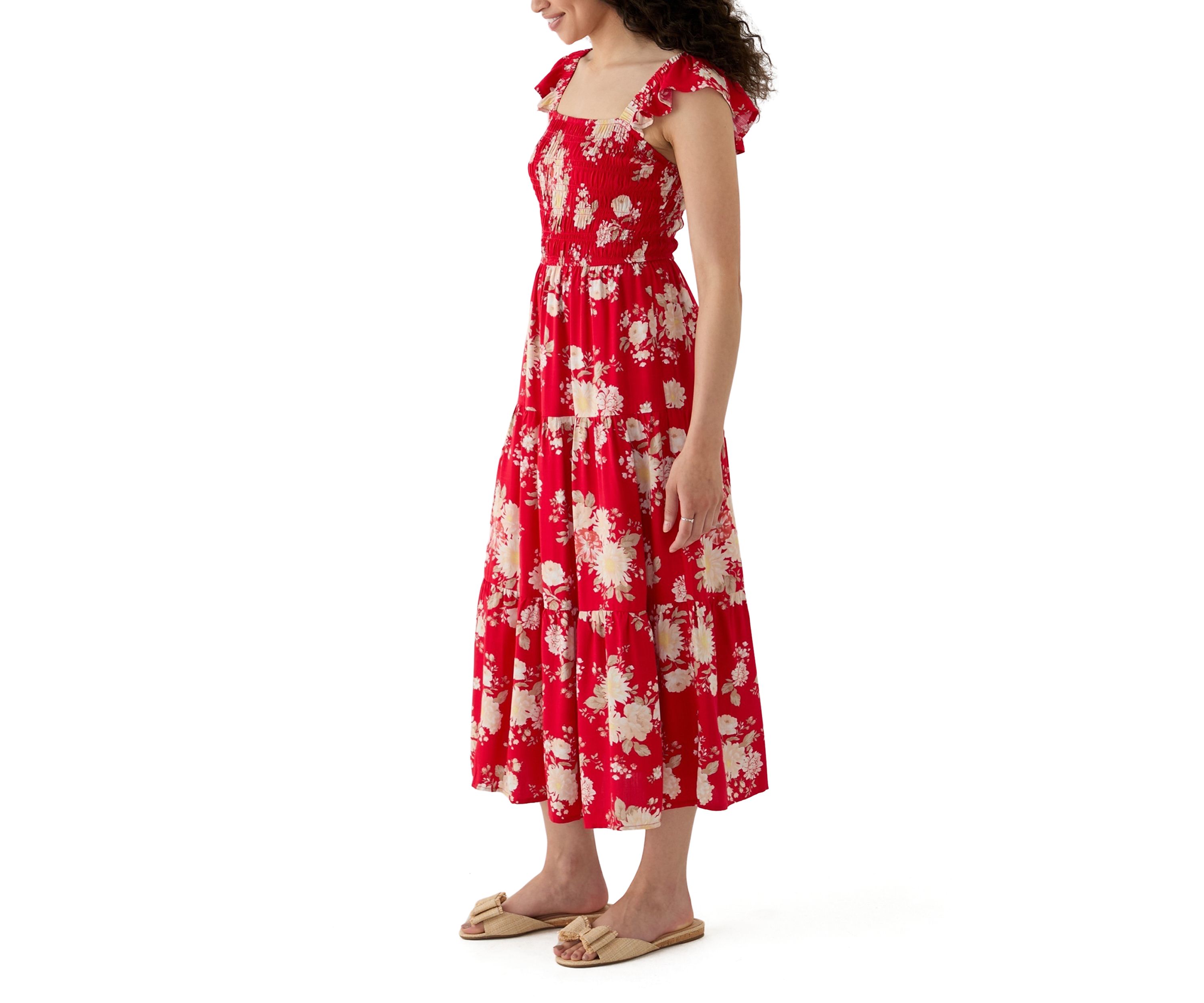 Womens Tiered Dress with Smocking