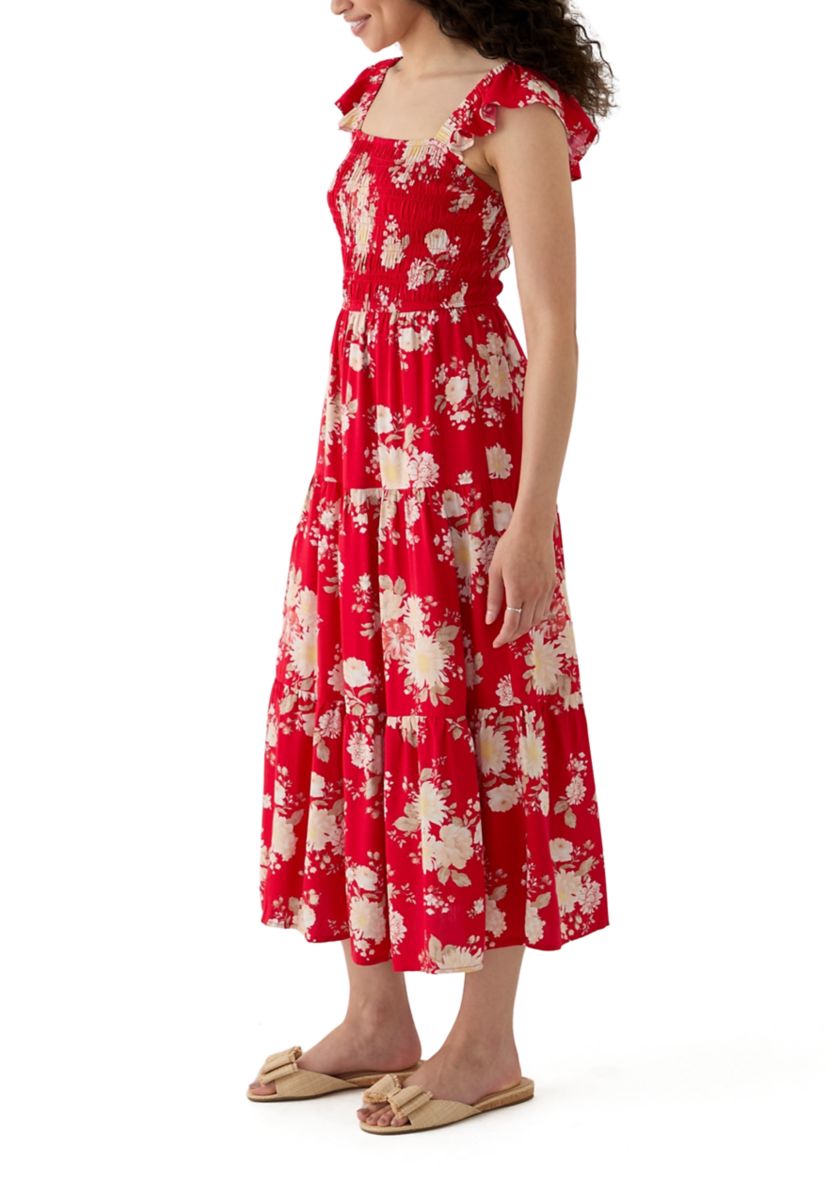 Womens Tiered Dress with Smocking