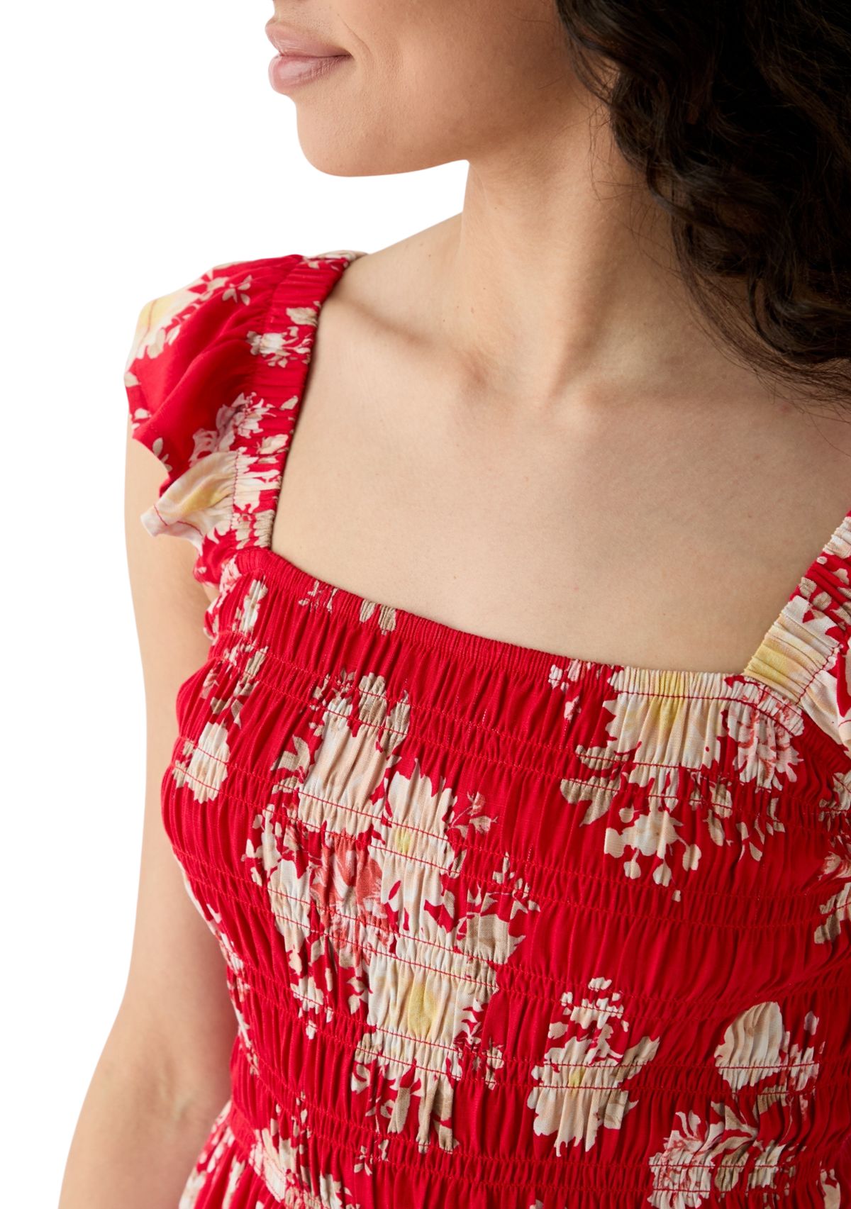 Womens Tiered Dress with Smocking