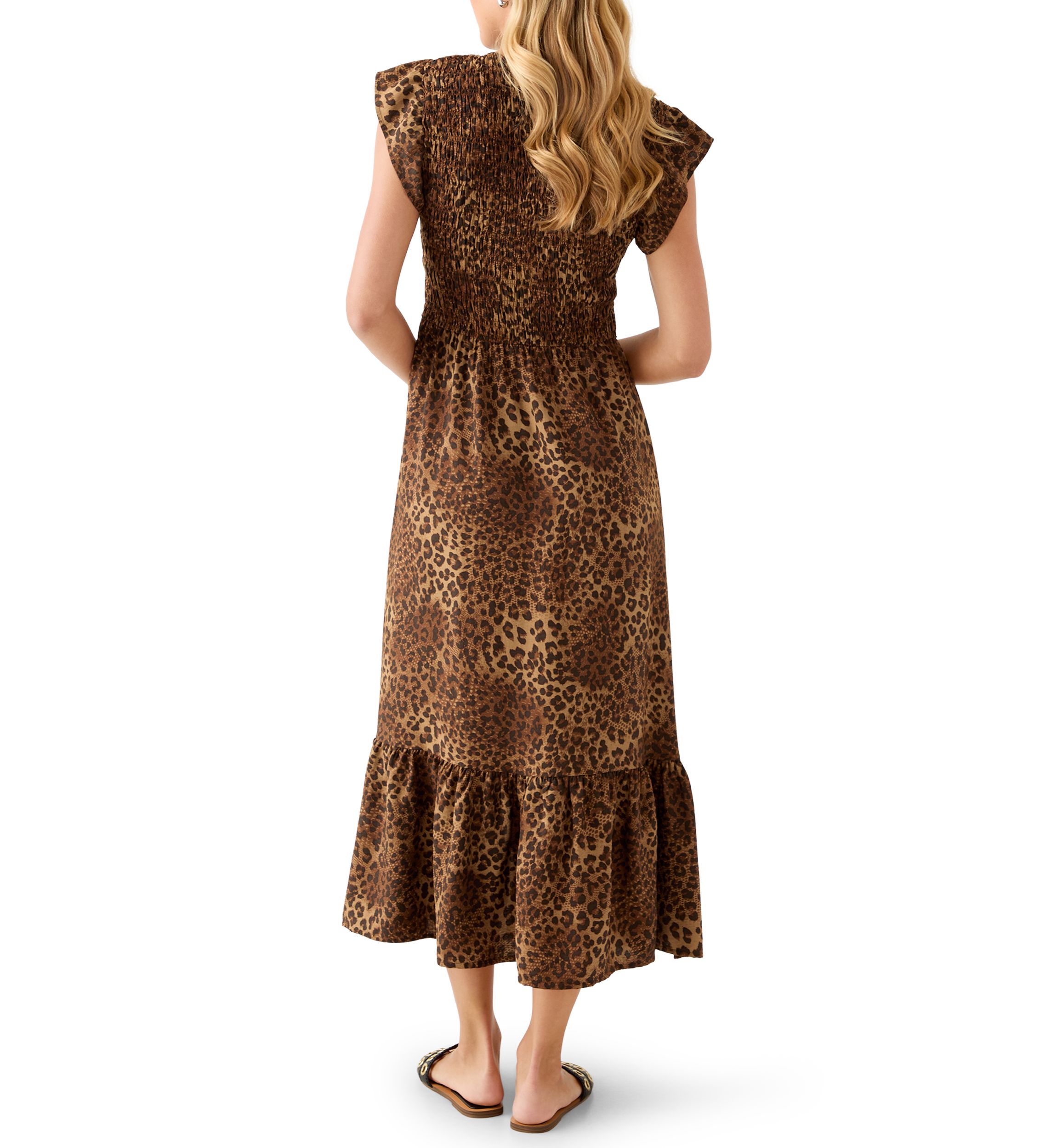 Womens Long Dress with Flutter Sleeves