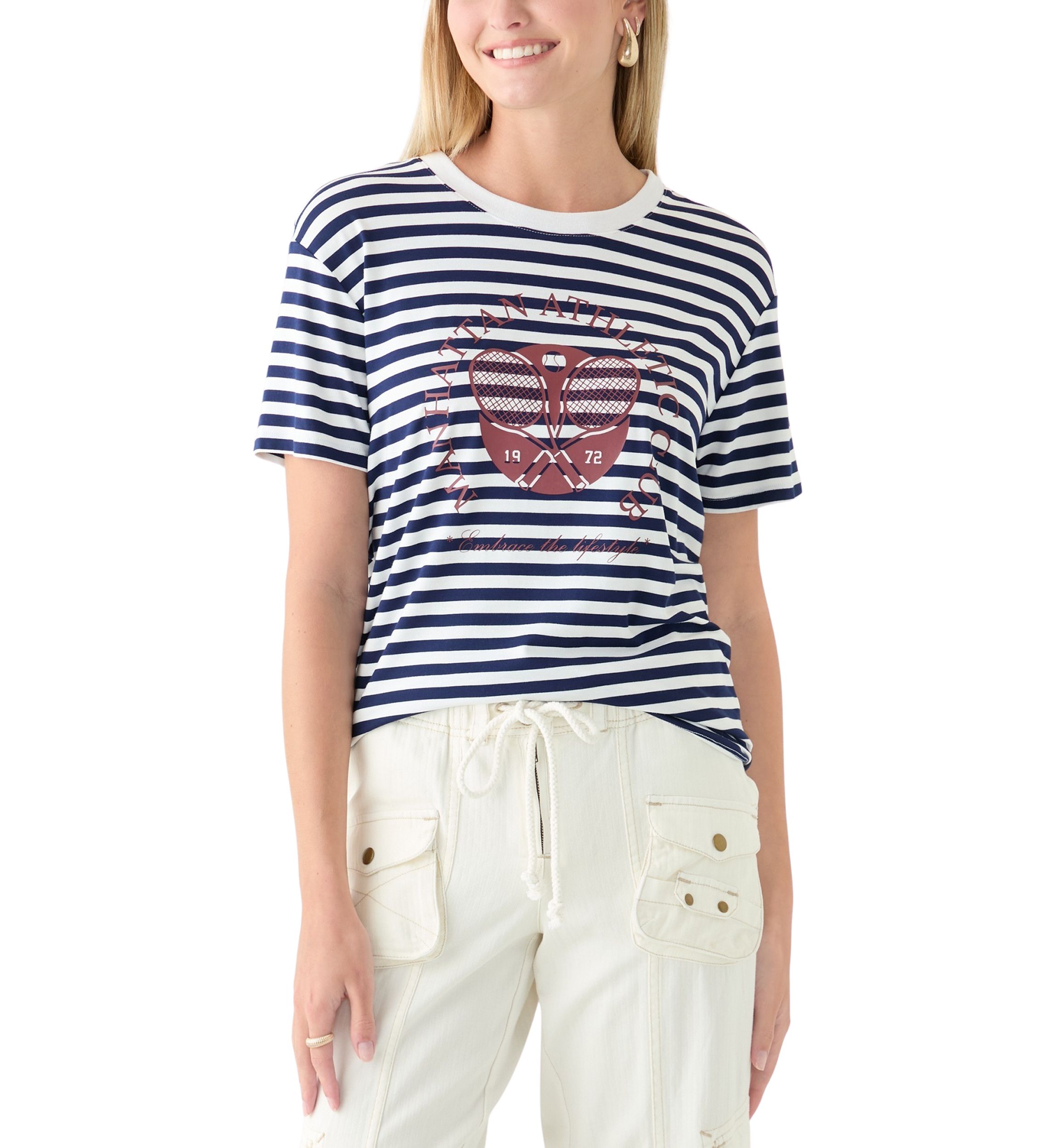 Womens Manhattan Stripe Graphic T-Shirt