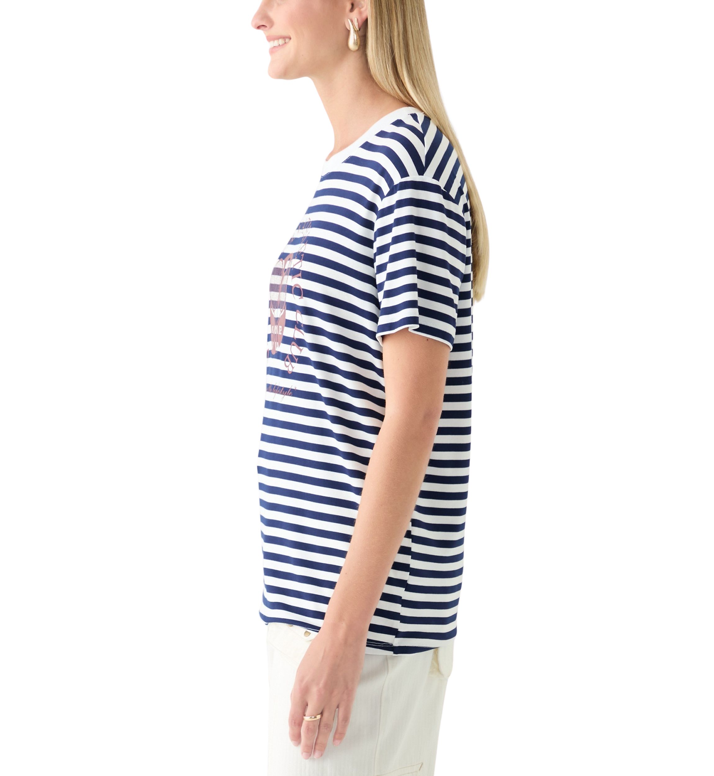 Womens Manhattan Stripe Graphic T-Shirt