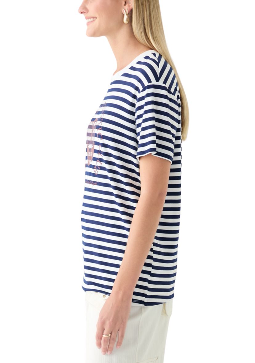 Womens Manhattan Stripe Graphic T-Shirt