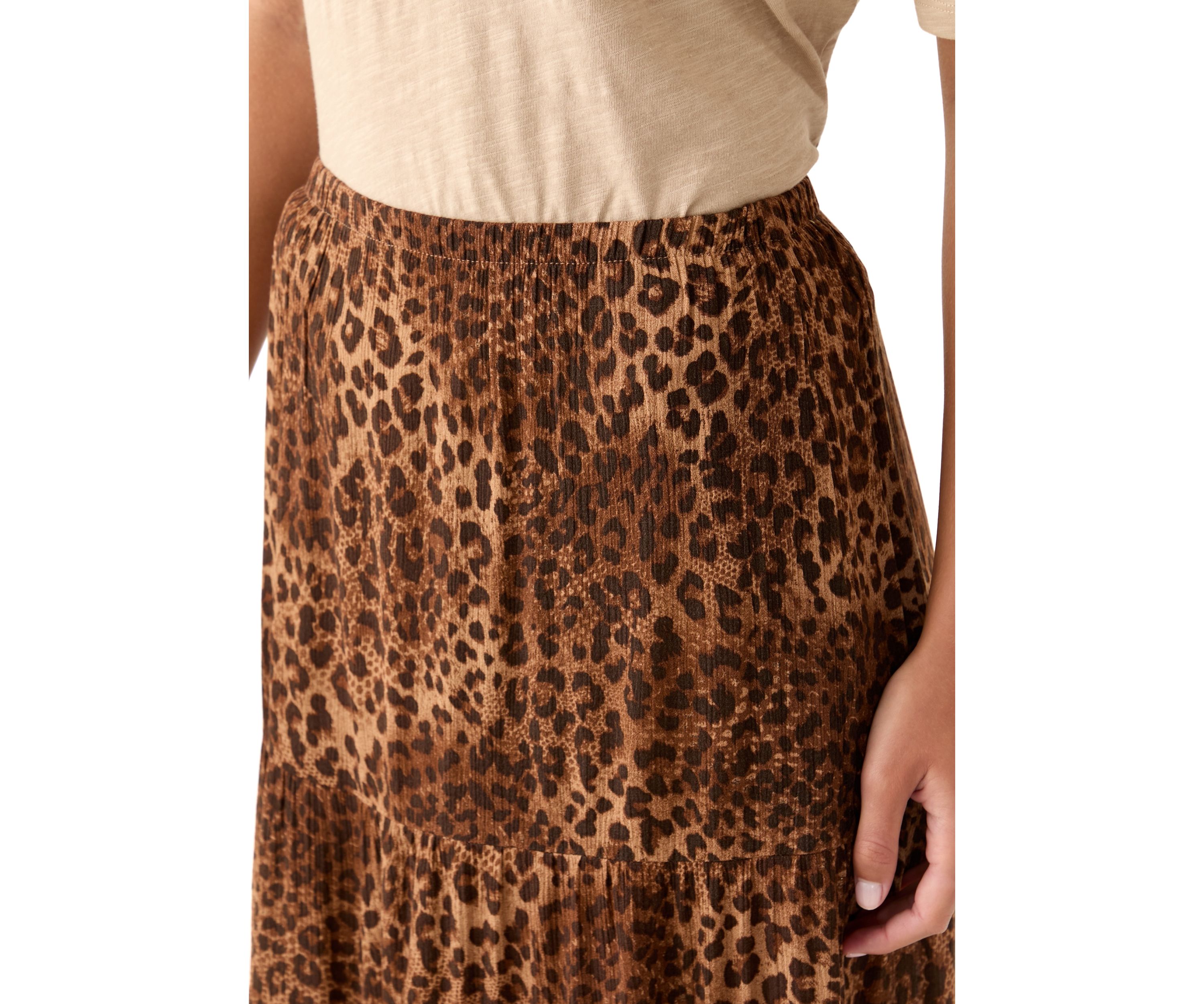 Womens Tiered Printed Maxi Skirt