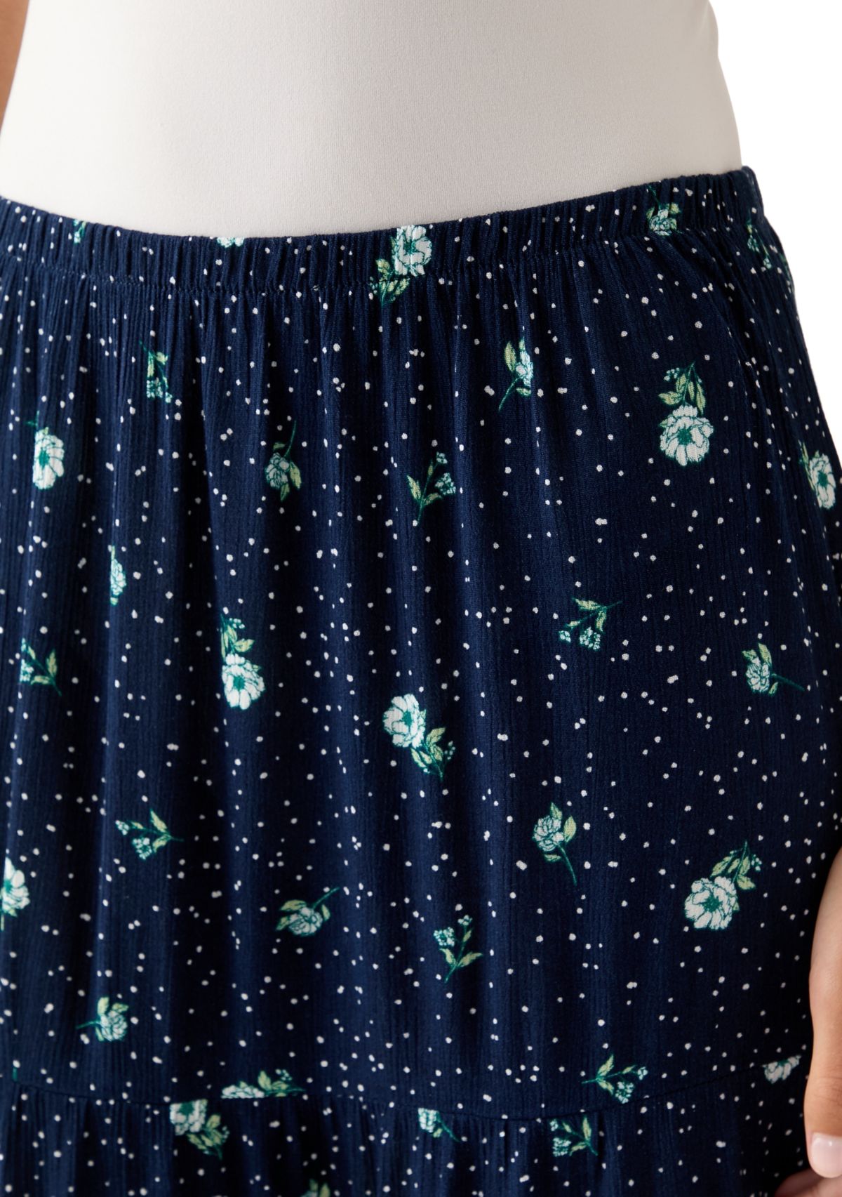 Womens Tiered Printed Maxi Skirt