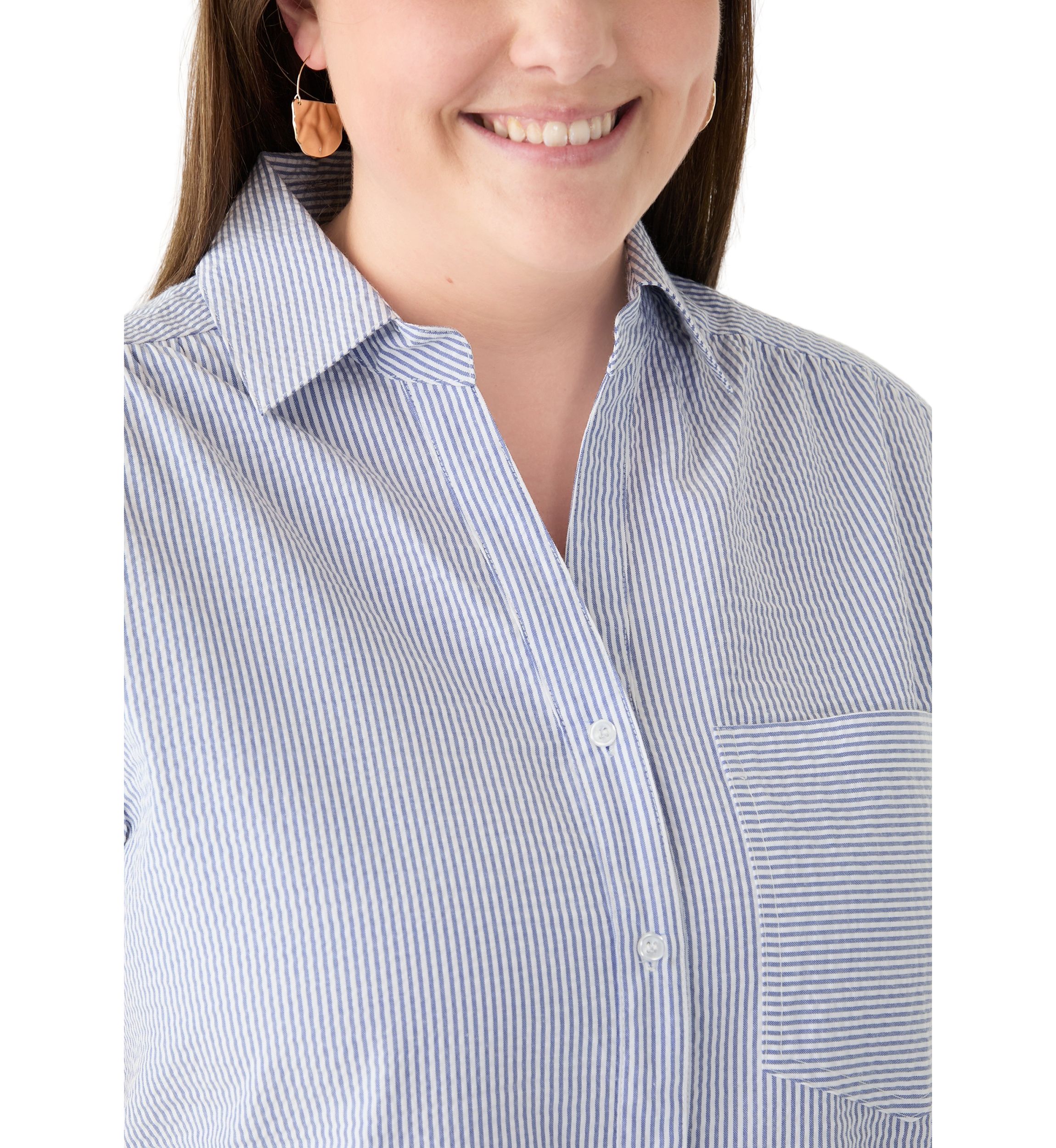 Plus Size Short Sleeve Tiered Shirtdress
