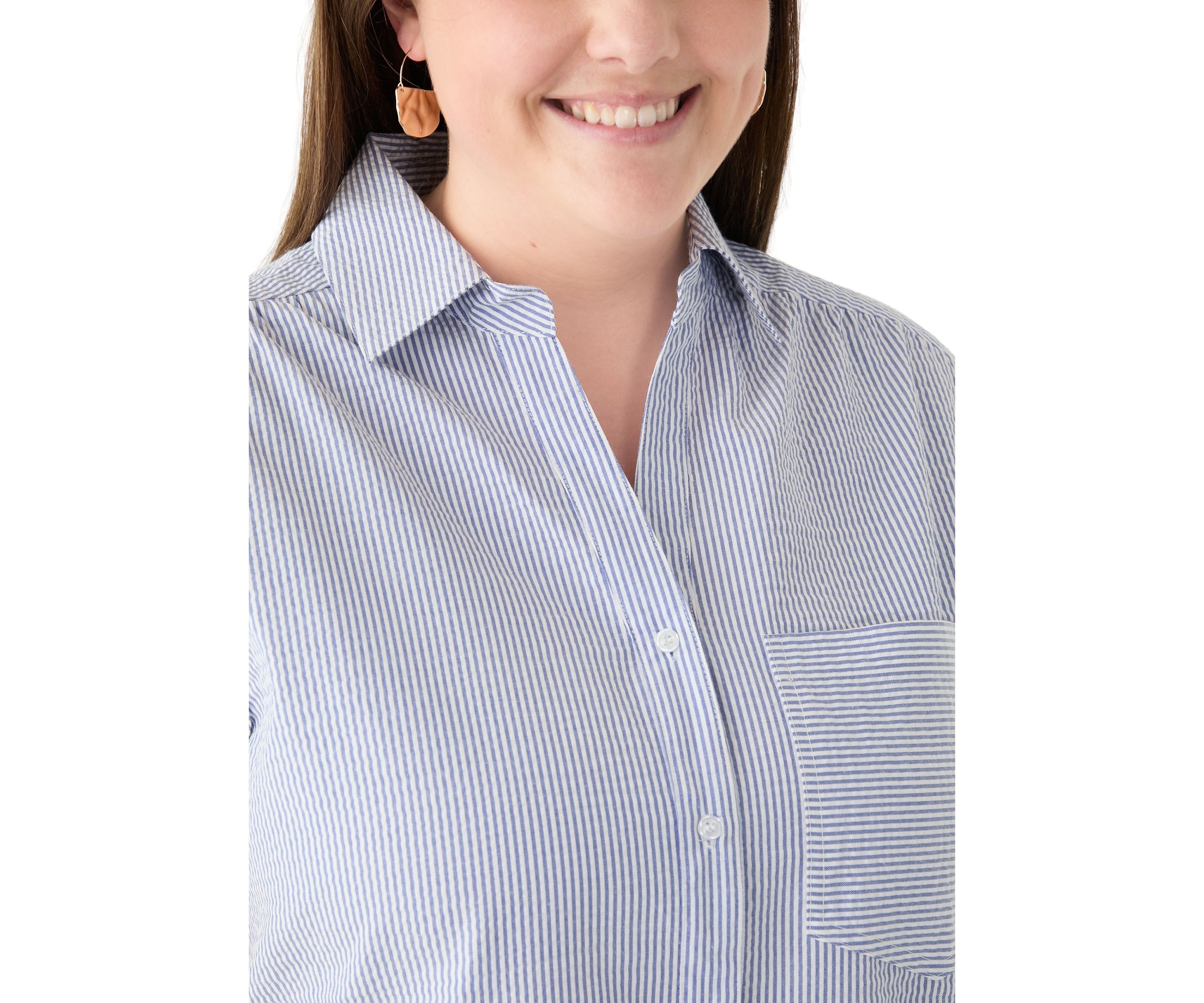 Plus Size Short Sleeve Tiered Shirtdress