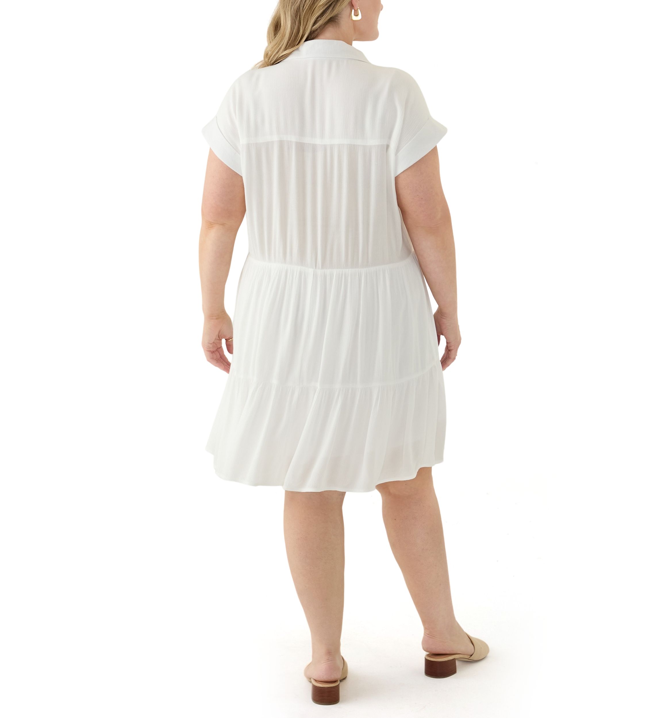 Plus Size Tiered Shirtdress