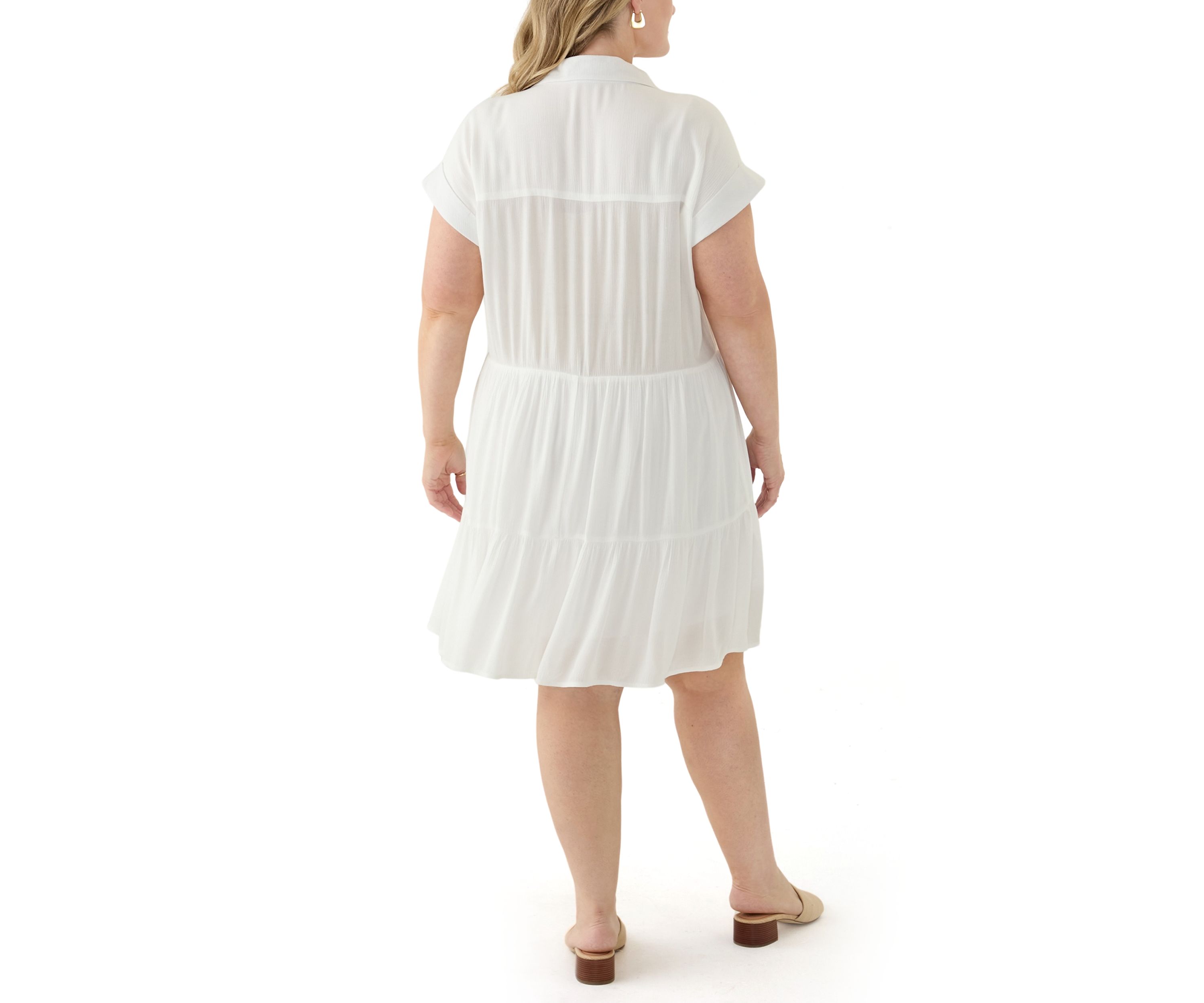 Plus Size Tiered Shirtdress