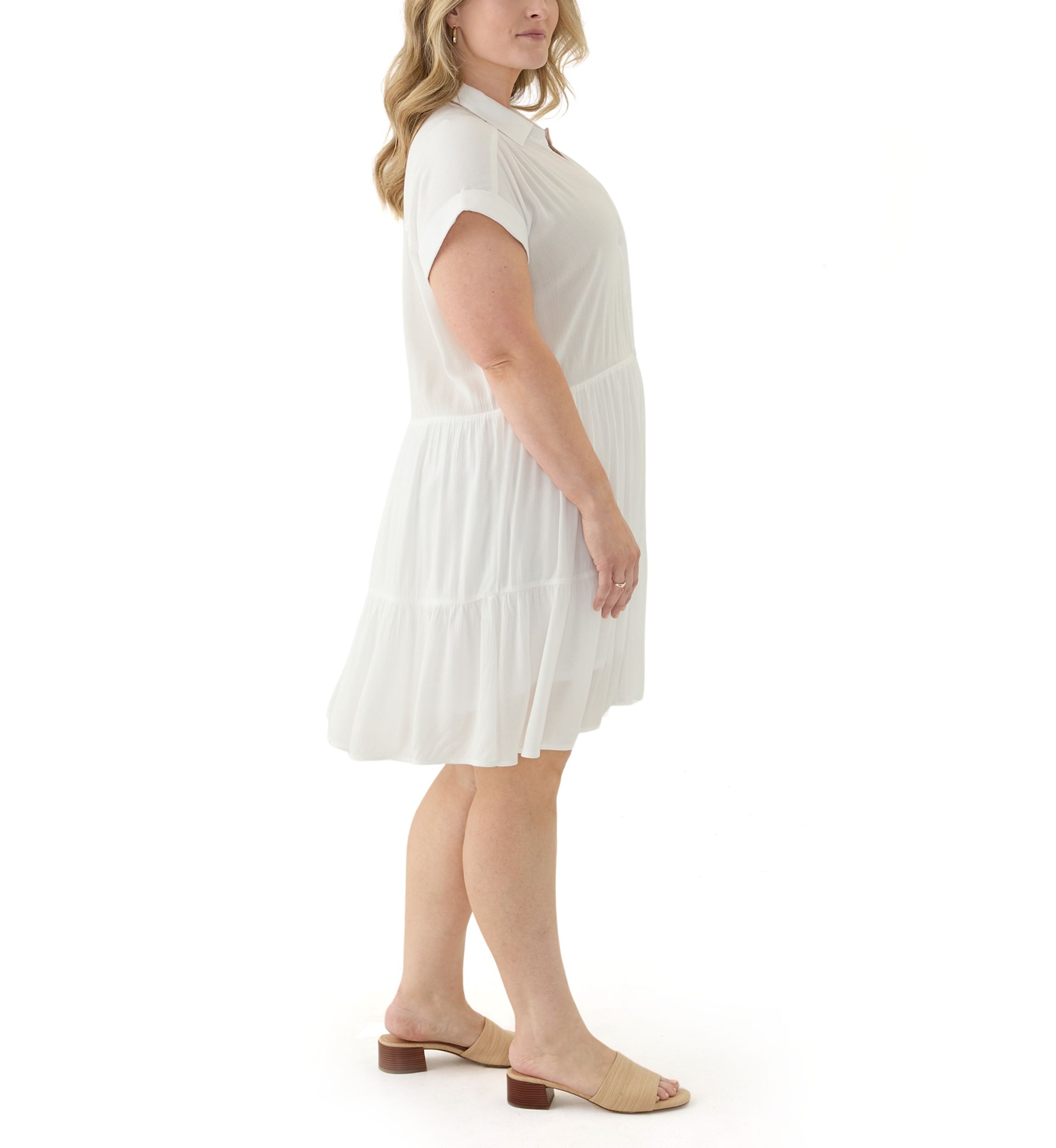 Plus Size Tiered Shirtdress