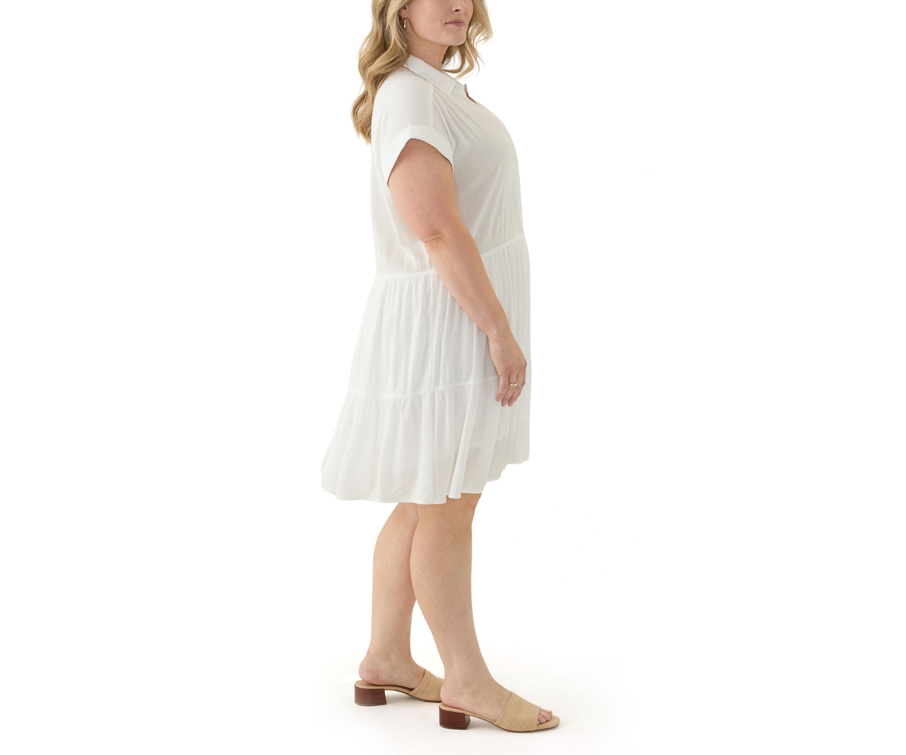 Plus Size Tiered Shirtdress